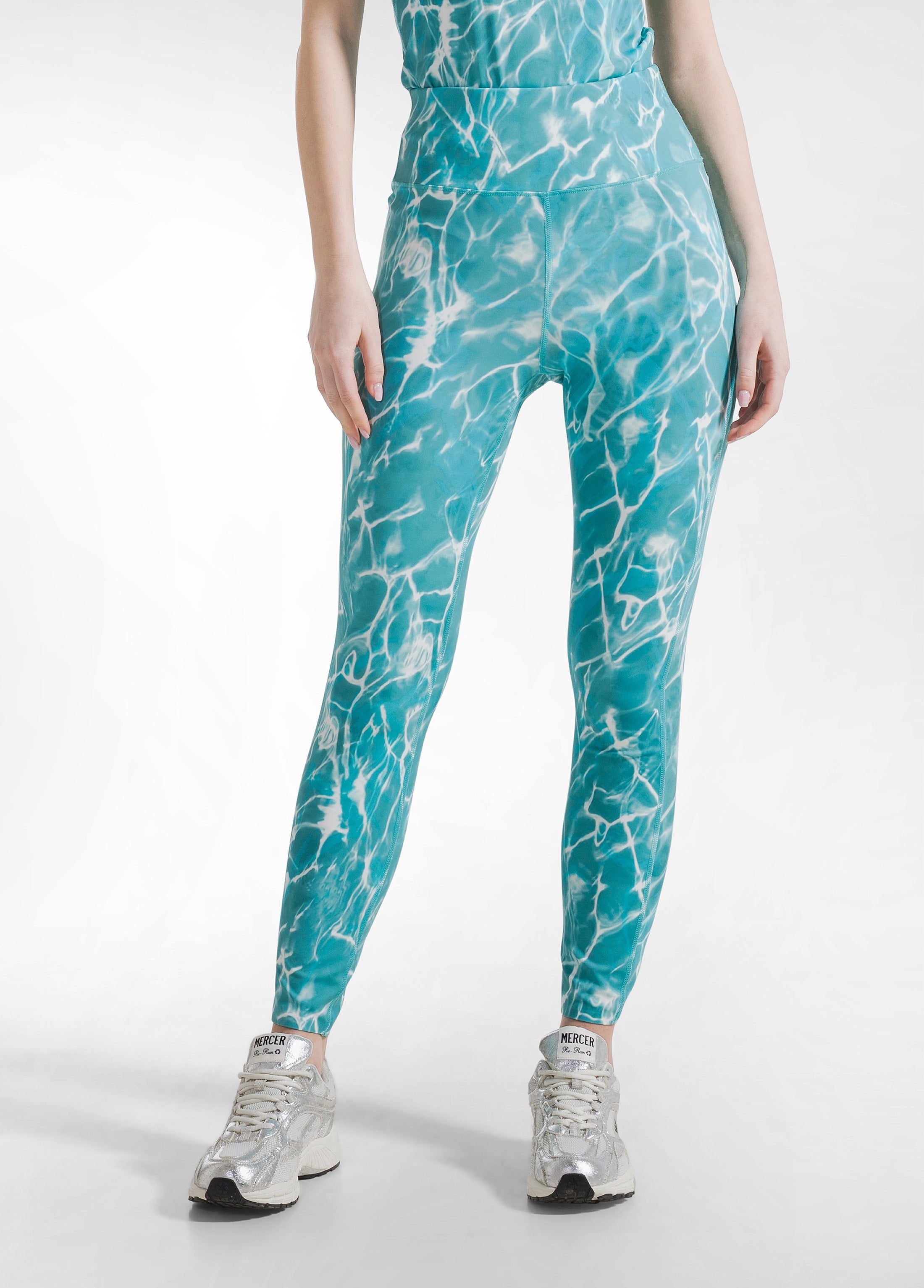 deha-leggings-in-microfibra-con-stampa-allover-blu image 2