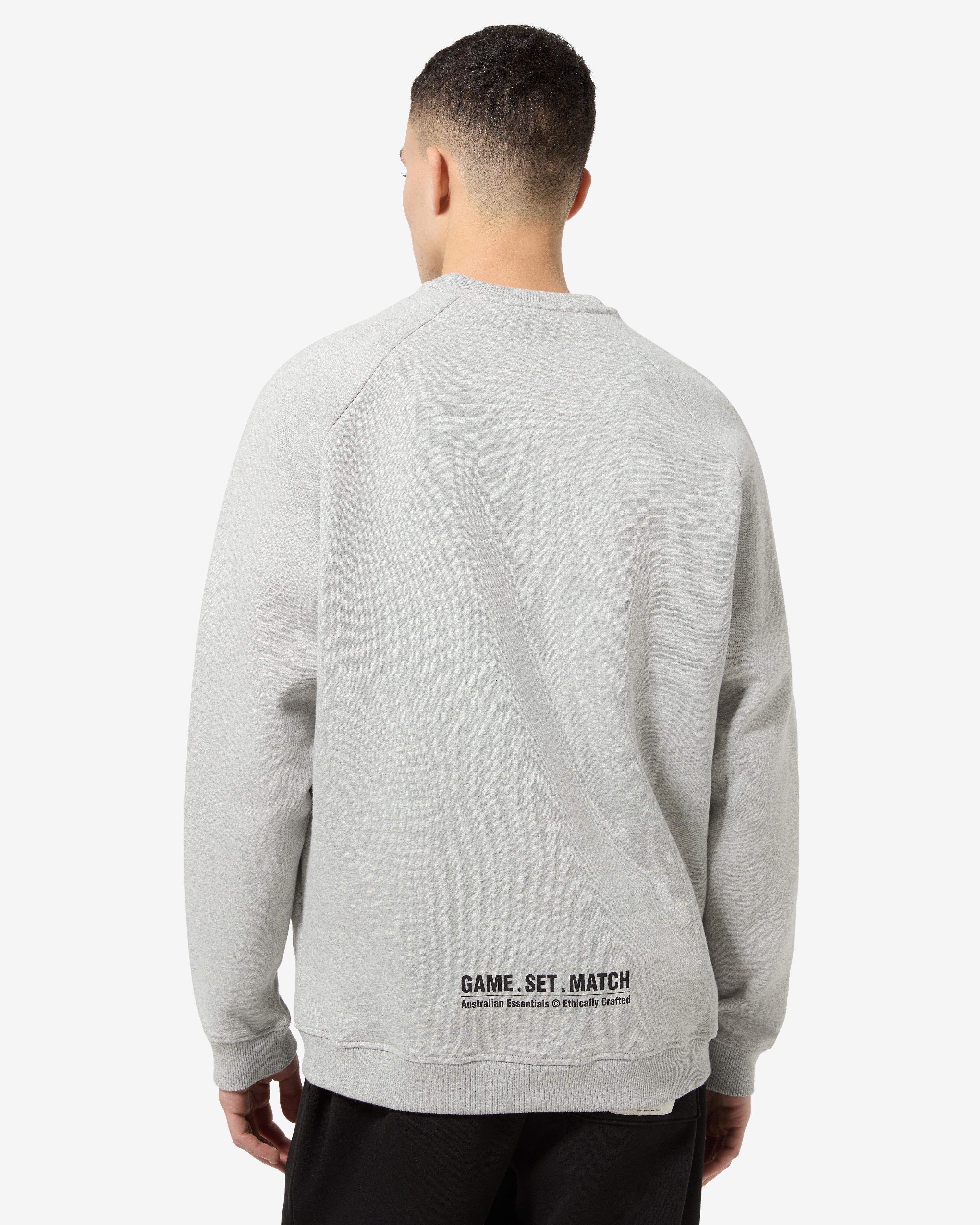 australian-essential-crewneck-felpa-girocollo-in-cotone-organica-grigio-melange image 3