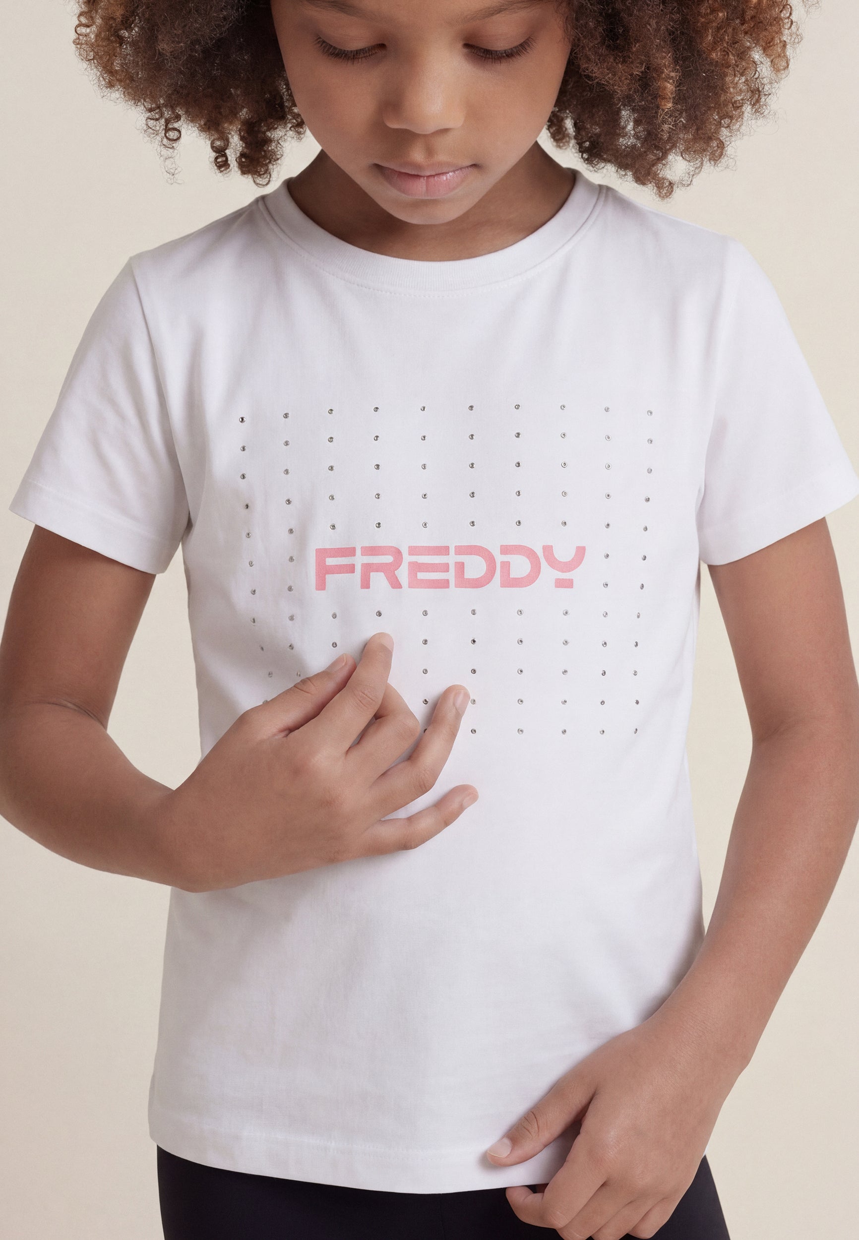 freddy-t-shirt-bambina-ragazza-jersey-logo-con-strass image 4