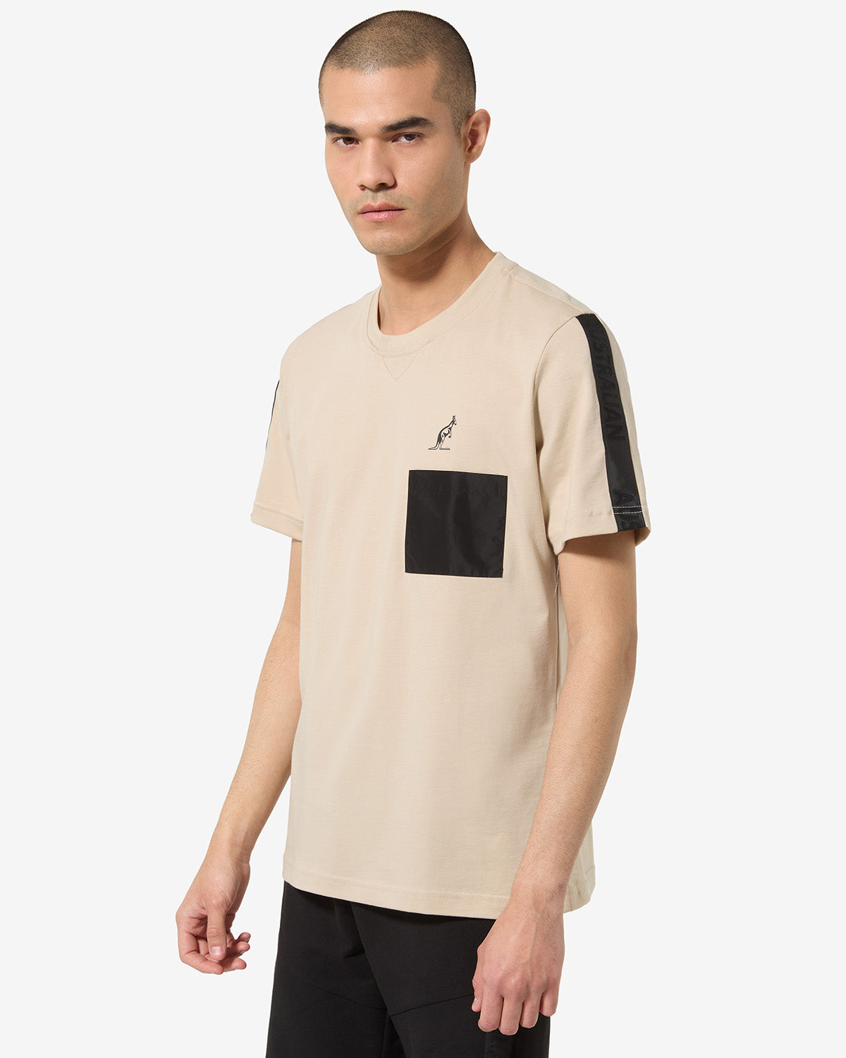 australian-impact-t-shirt-lsuts0017-t-shirt-in-cotone-sabbia-regular-fit image 1