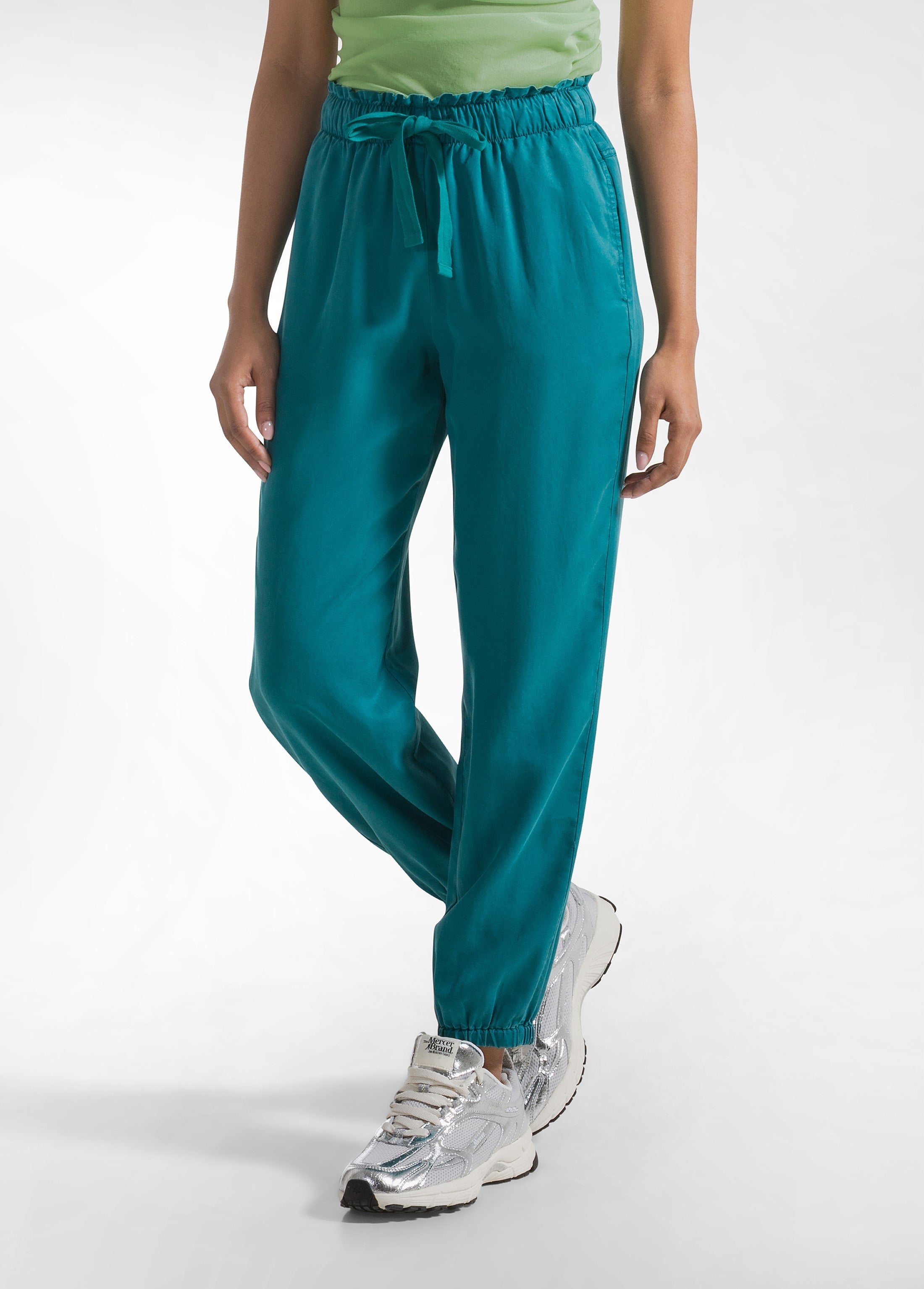 deha-pantaloni-jogger-in-lyocell-verde image 2