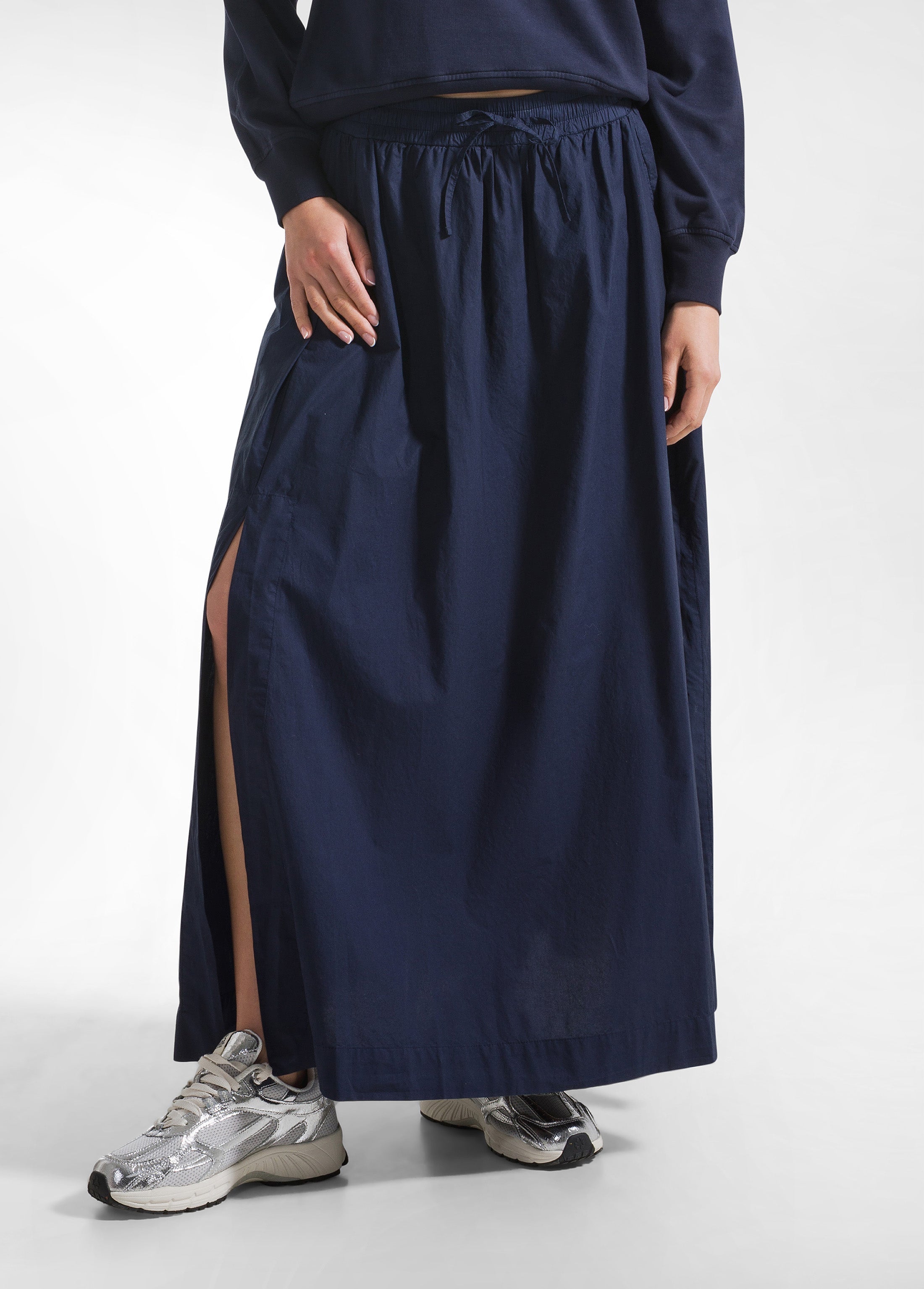 deha-gonna-maxi-popeline-effetto-parachute-d42725-blu-donna image 2
