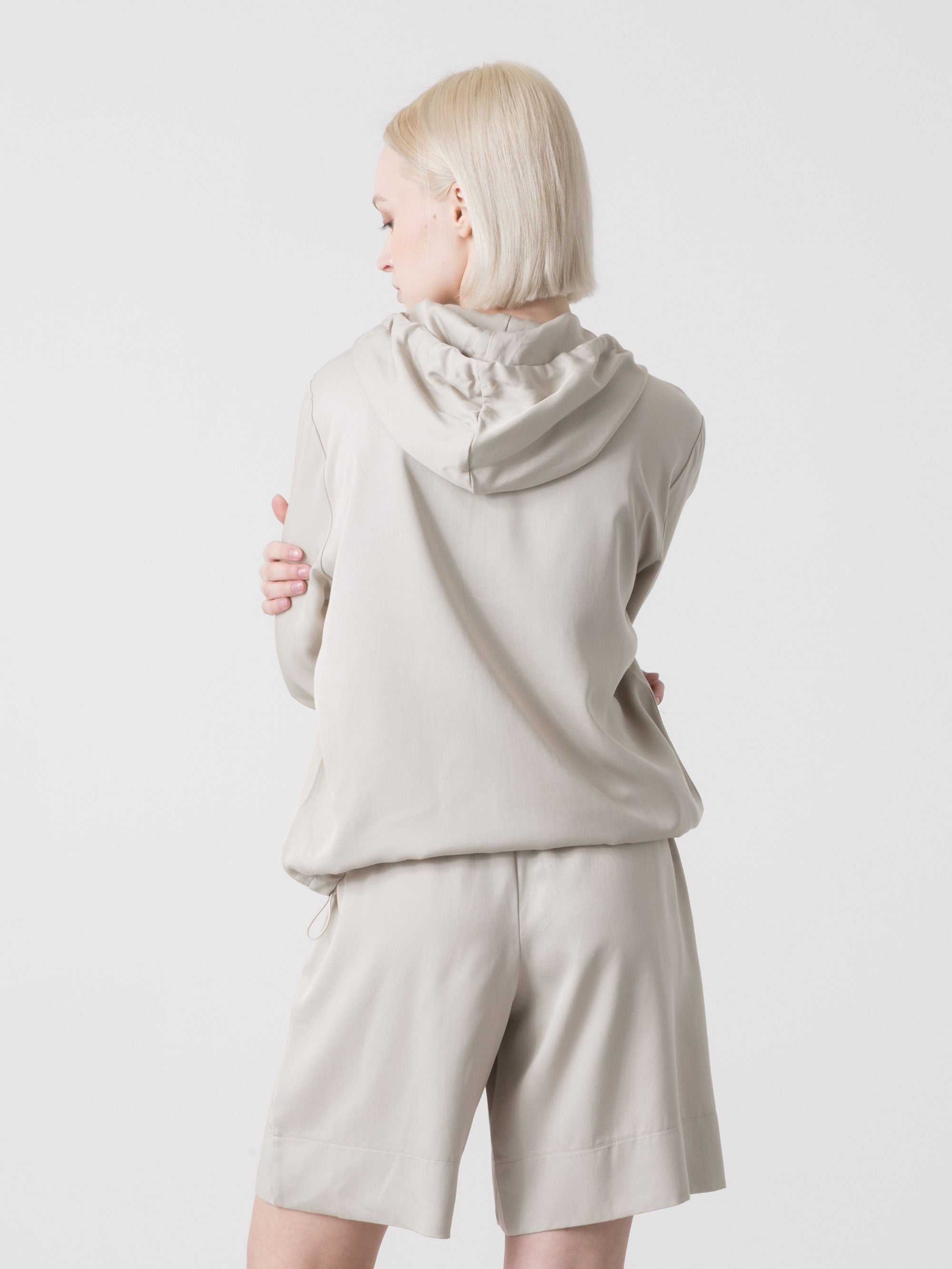 dimensione-danza-felpa-donna-con-cappuccio-full-zip-in-tencel-popeline-leggero image 3