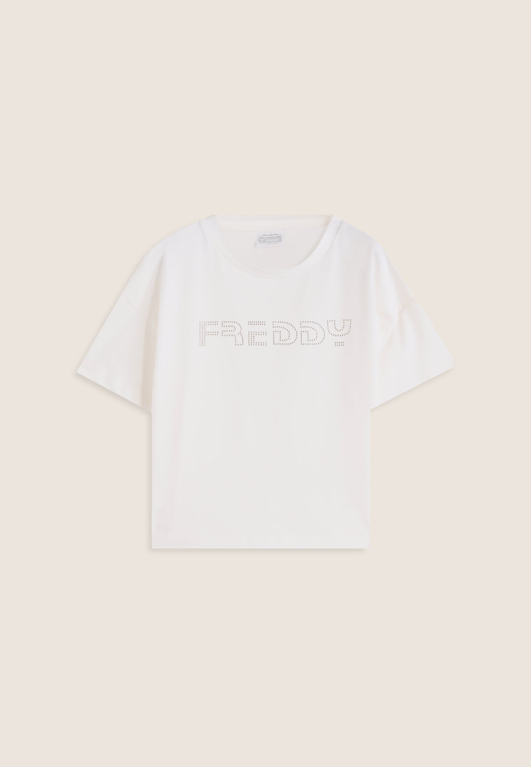 freddy-t-shirt-cropped-bambina-comfort-con-logo-borchiato image 4