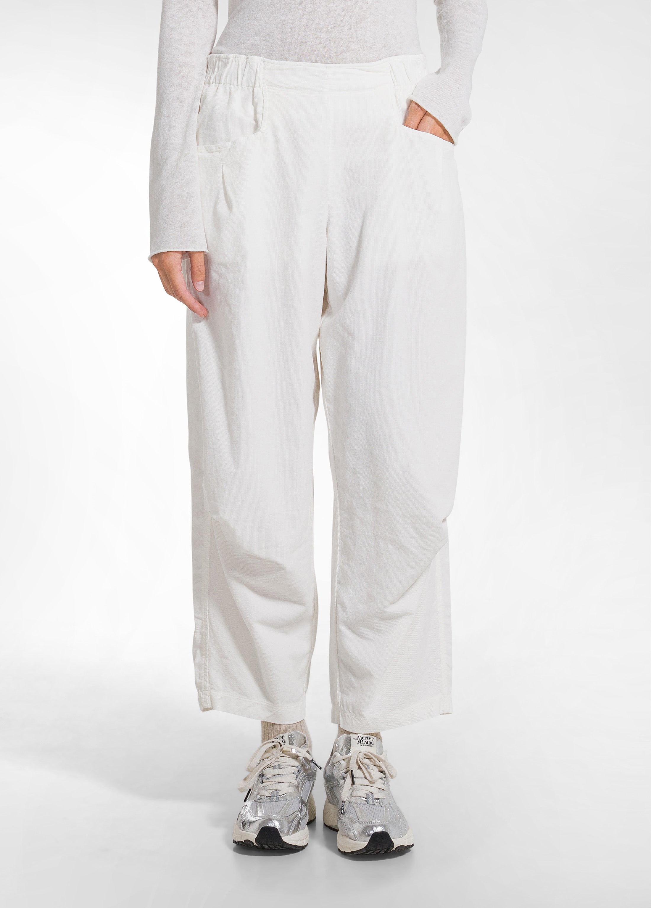 deha-d52357-pantalone-balloon-velluto-mille-righe-bianco image 2