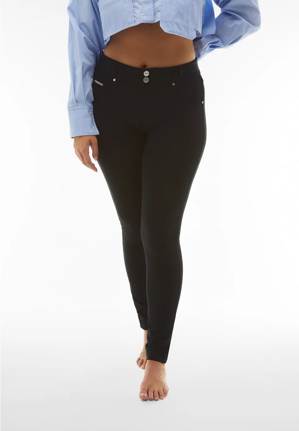 freddy-n-o-w-pantaloni-skinny-vita-media-in-jersey-ecologico-5-tasche image 1