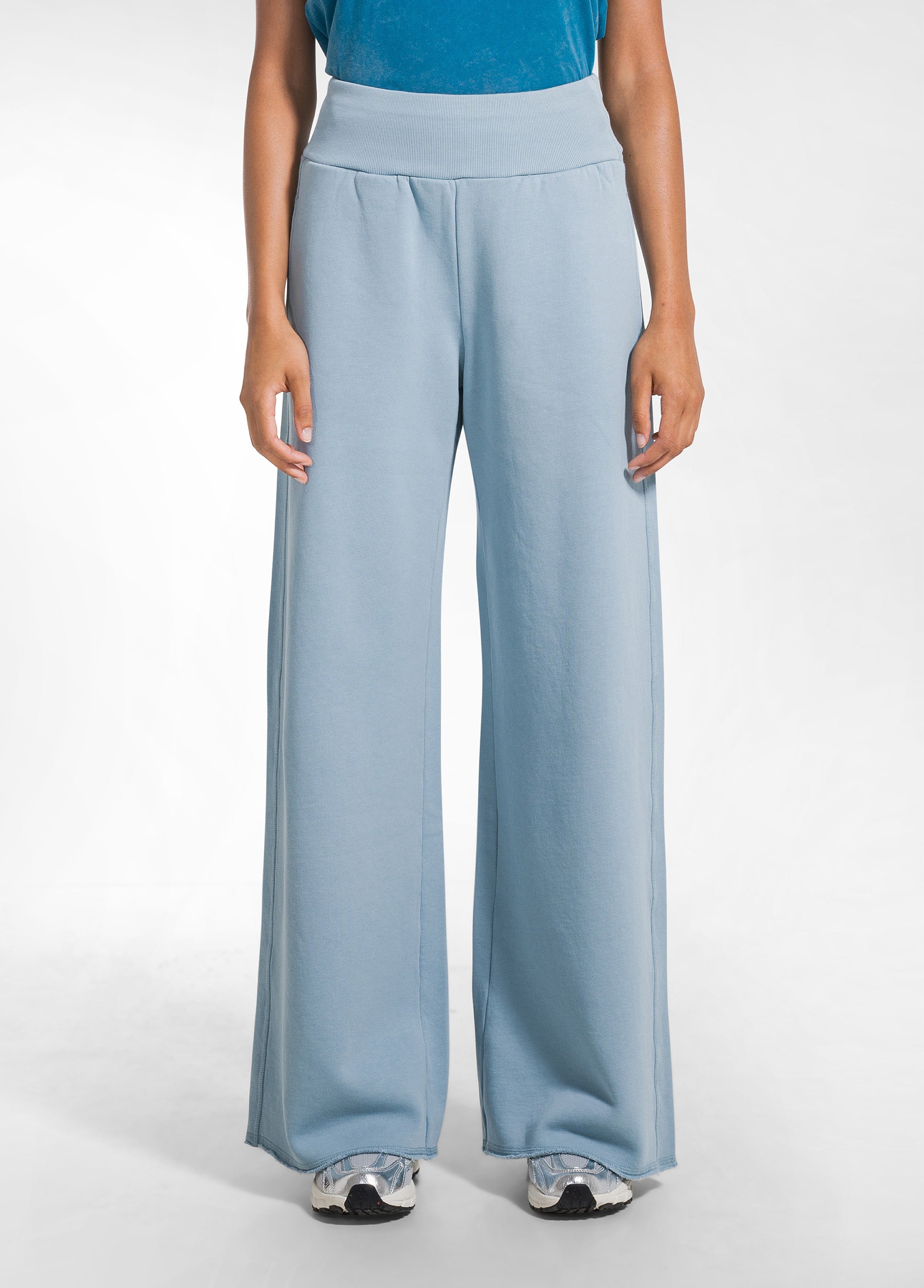 deha-pantaloni-palazzo-d52148-in-cotone-organico-blu image 2