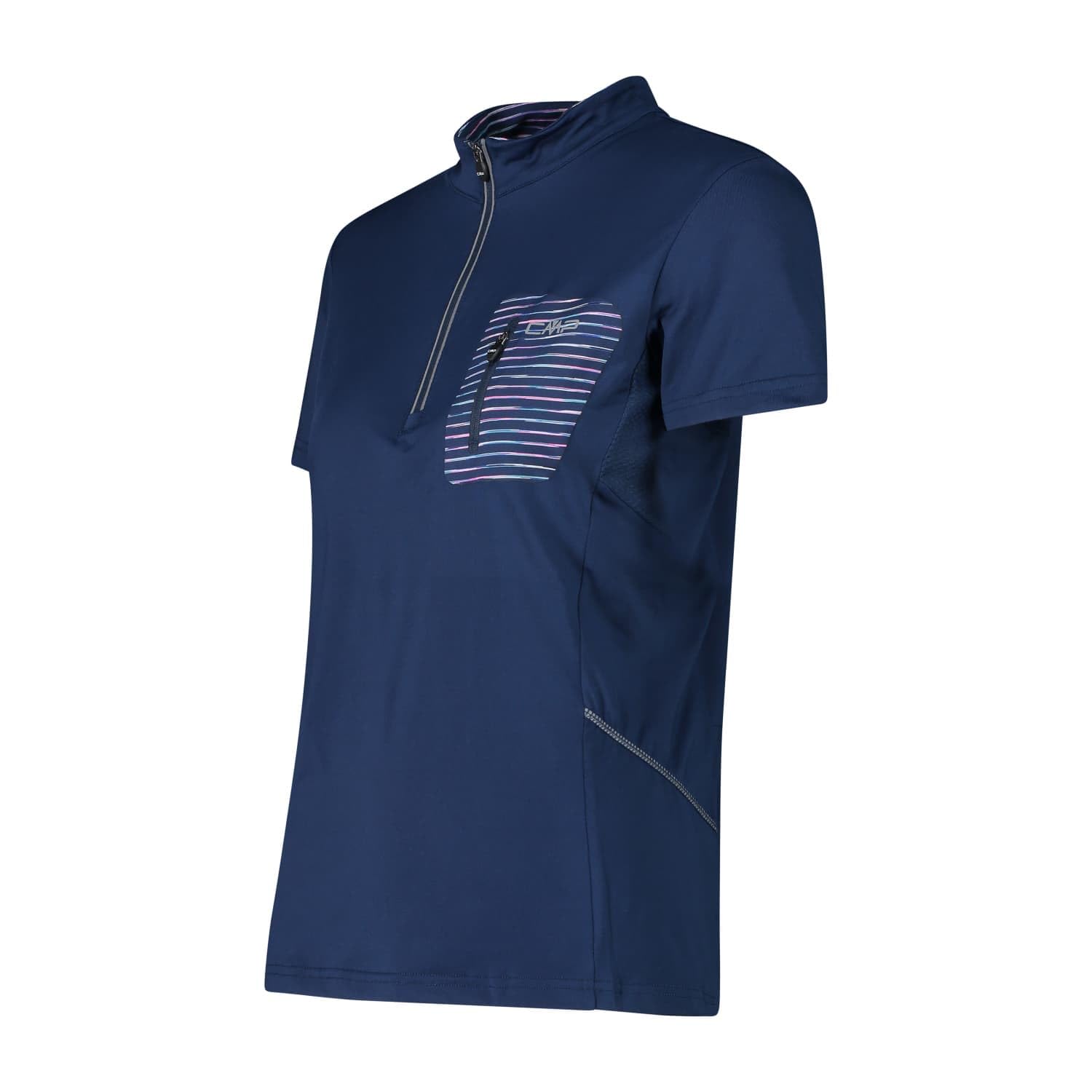 cmp-t-shirt-elasticizzata-da-bici-da-donna-con-mezza-zip image 3