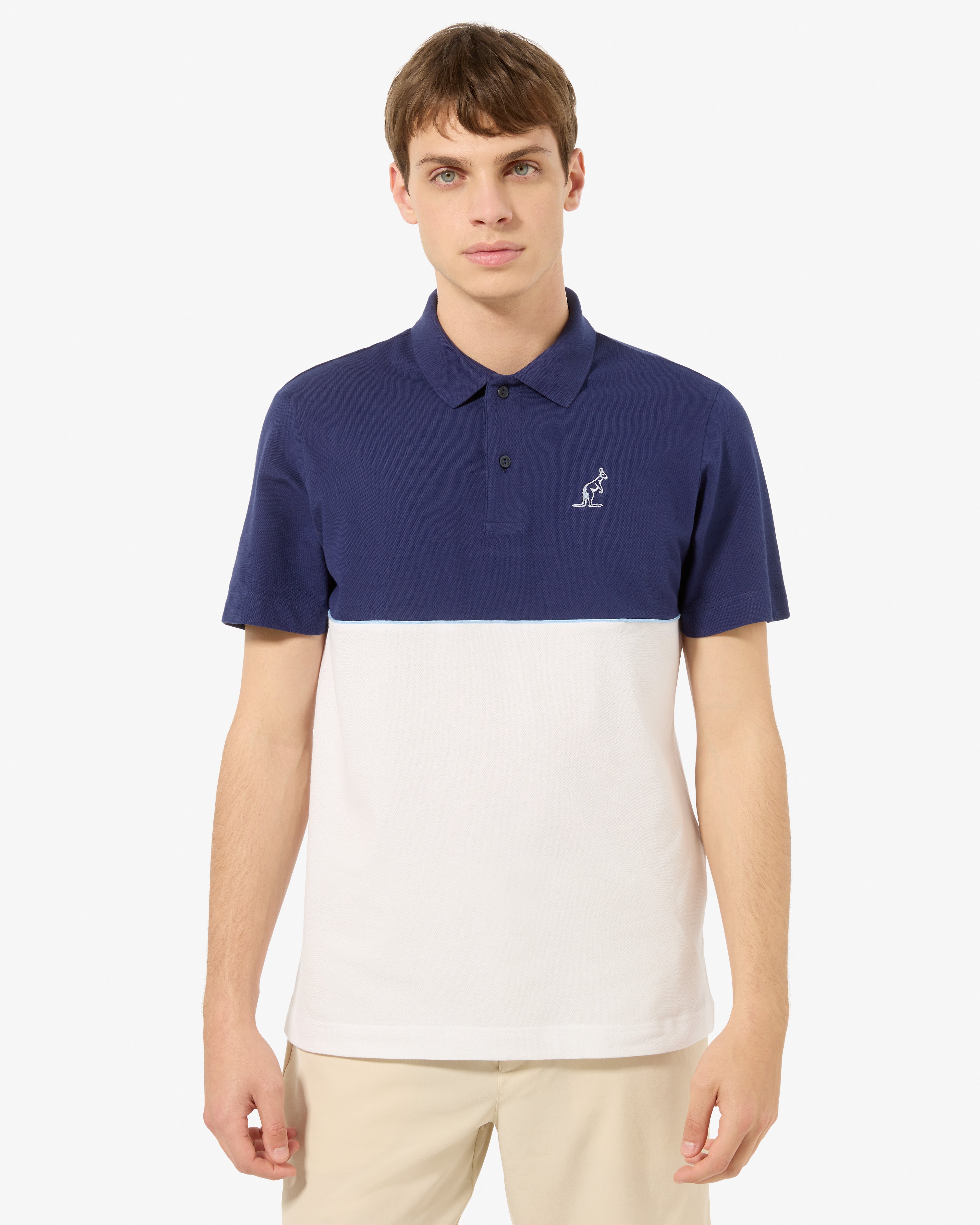 australian-vinyl-polo-uomo-in-piquet-elasticizzato-blu-cosmo-made-in-italy image 1
