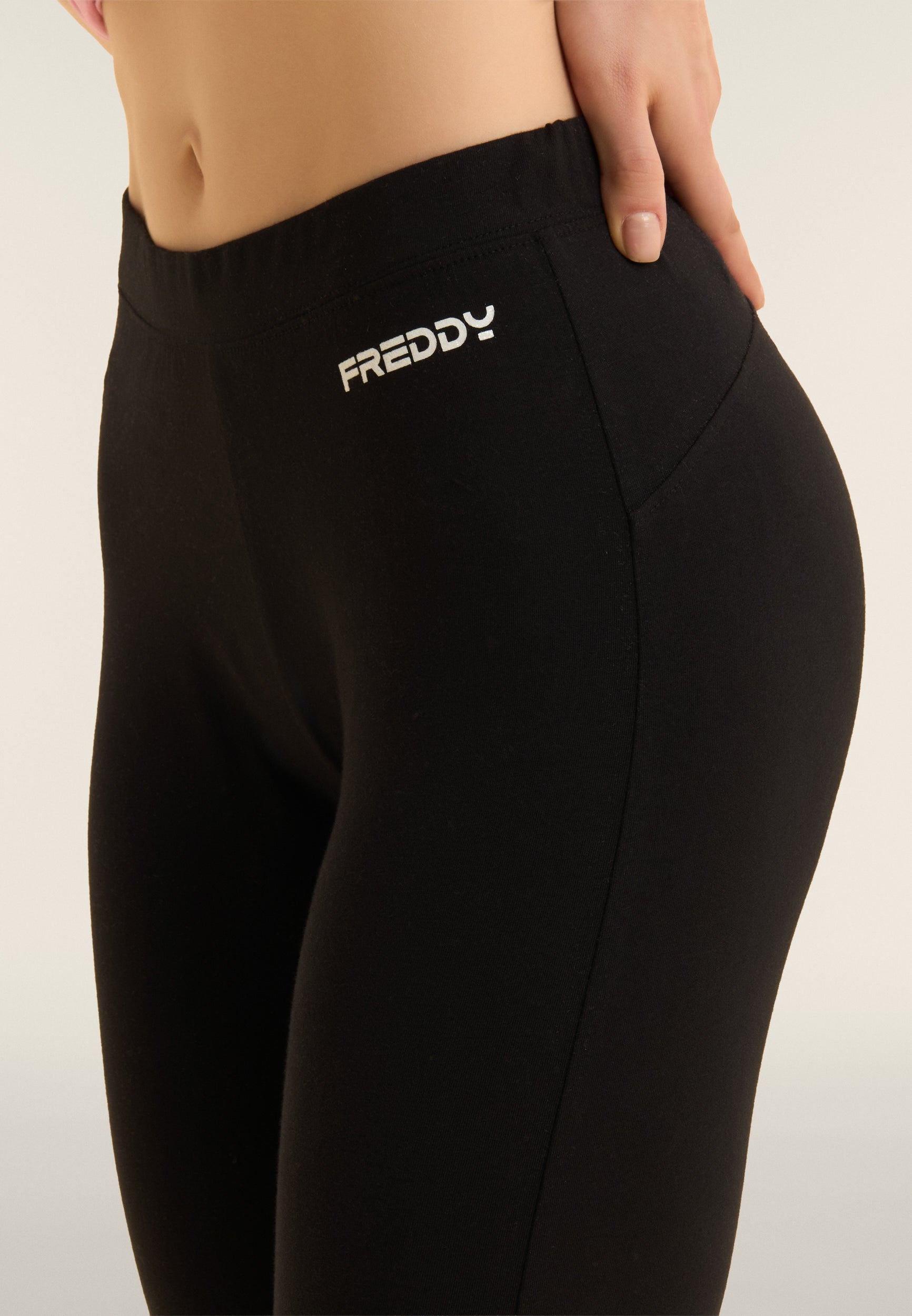 freddy-leggings-7-8-vita-regular-logo-glitter-leggings-donna-cotone image 4