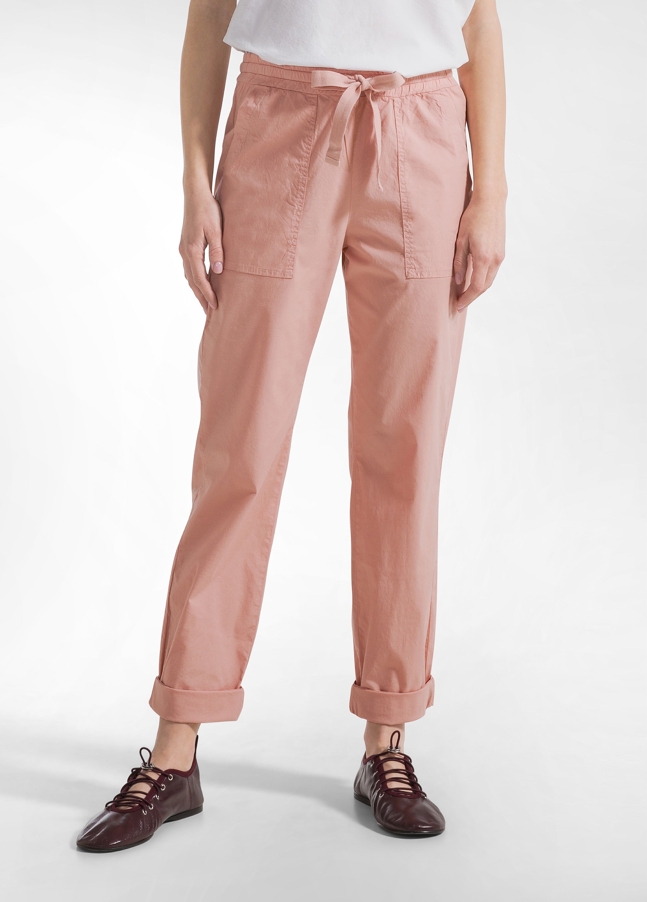 deha-a00645-pantalone-in-popeline-con-coulisse-rosa image 2