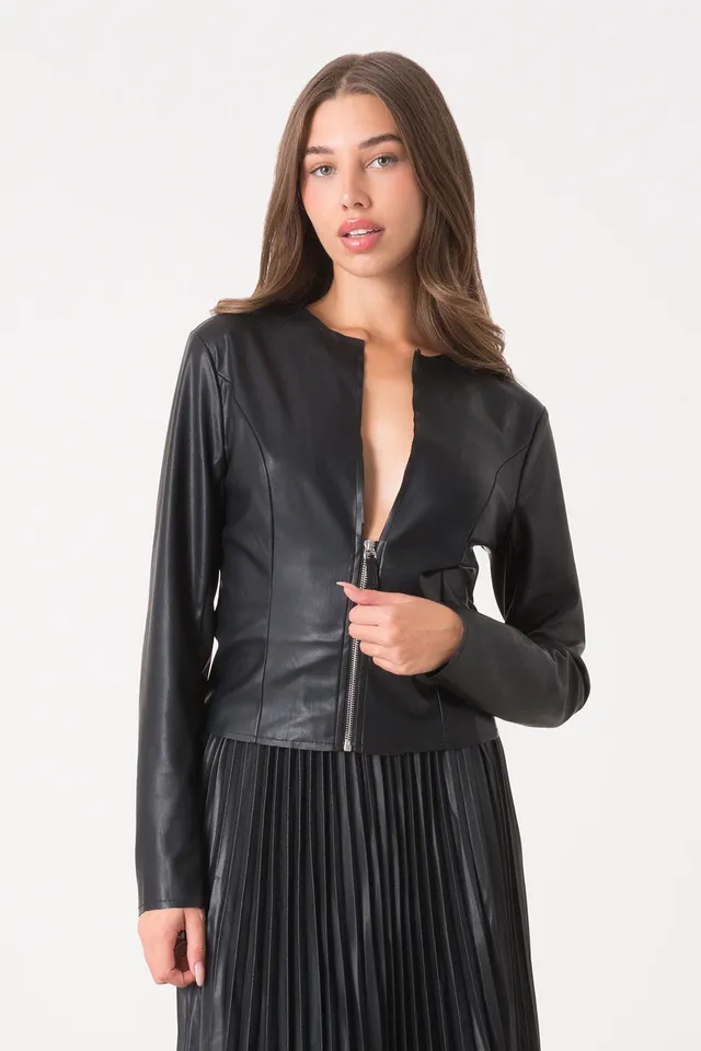 dimensione-danza-giacchino-in-eco-pelle-slim-con-zip image 1