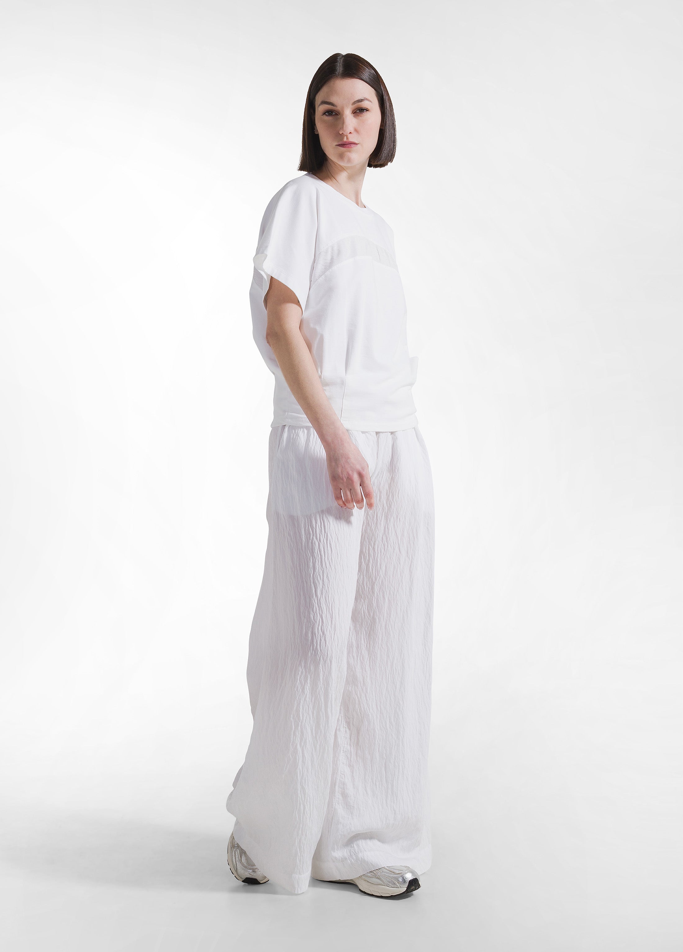 deha-d42635-pantaloni-larghi-viscosa-crinkle-bianco image 1