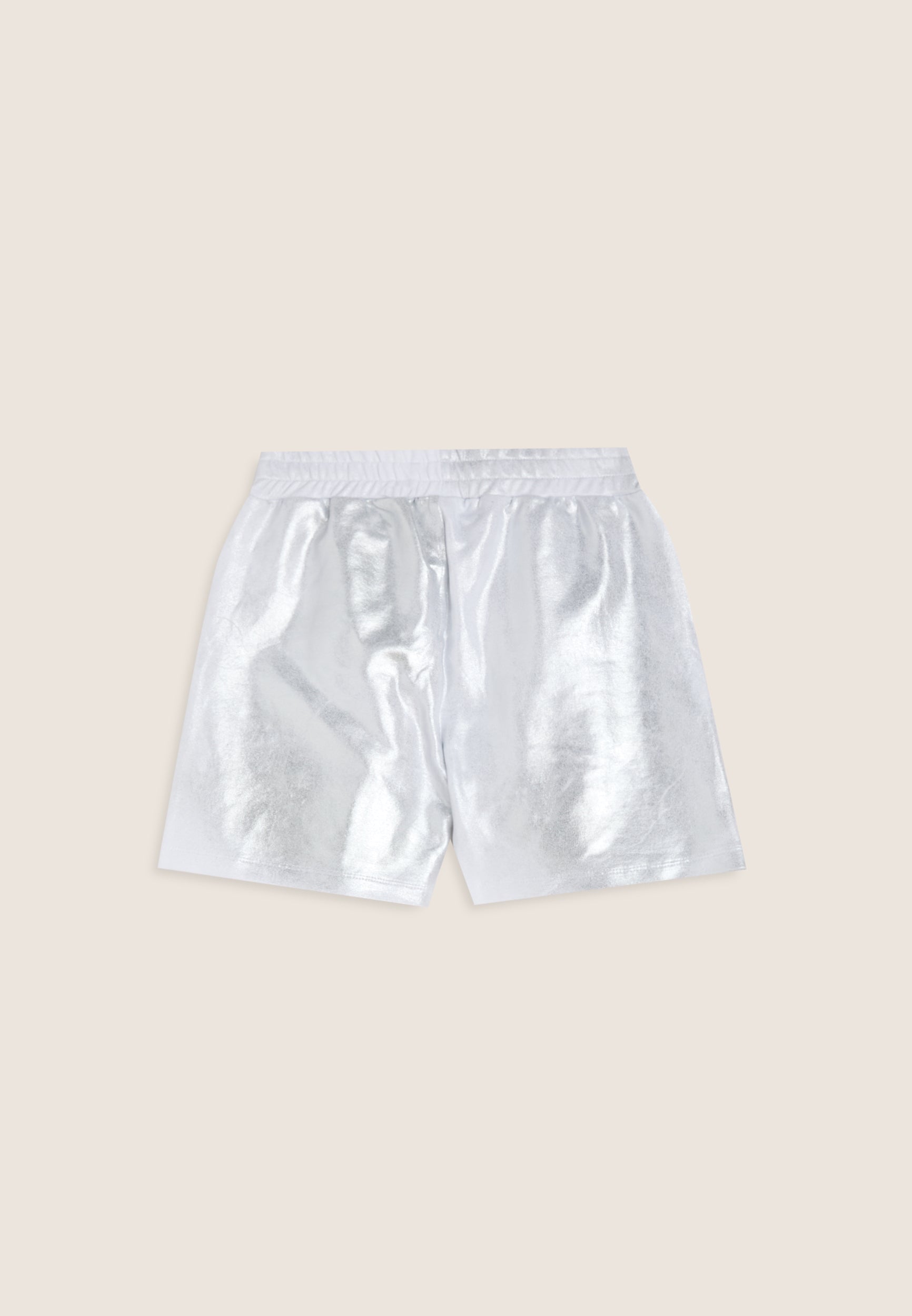 freddy-pantaloncini-bambina-cotone-coated-argento-logo-ricamato image 2