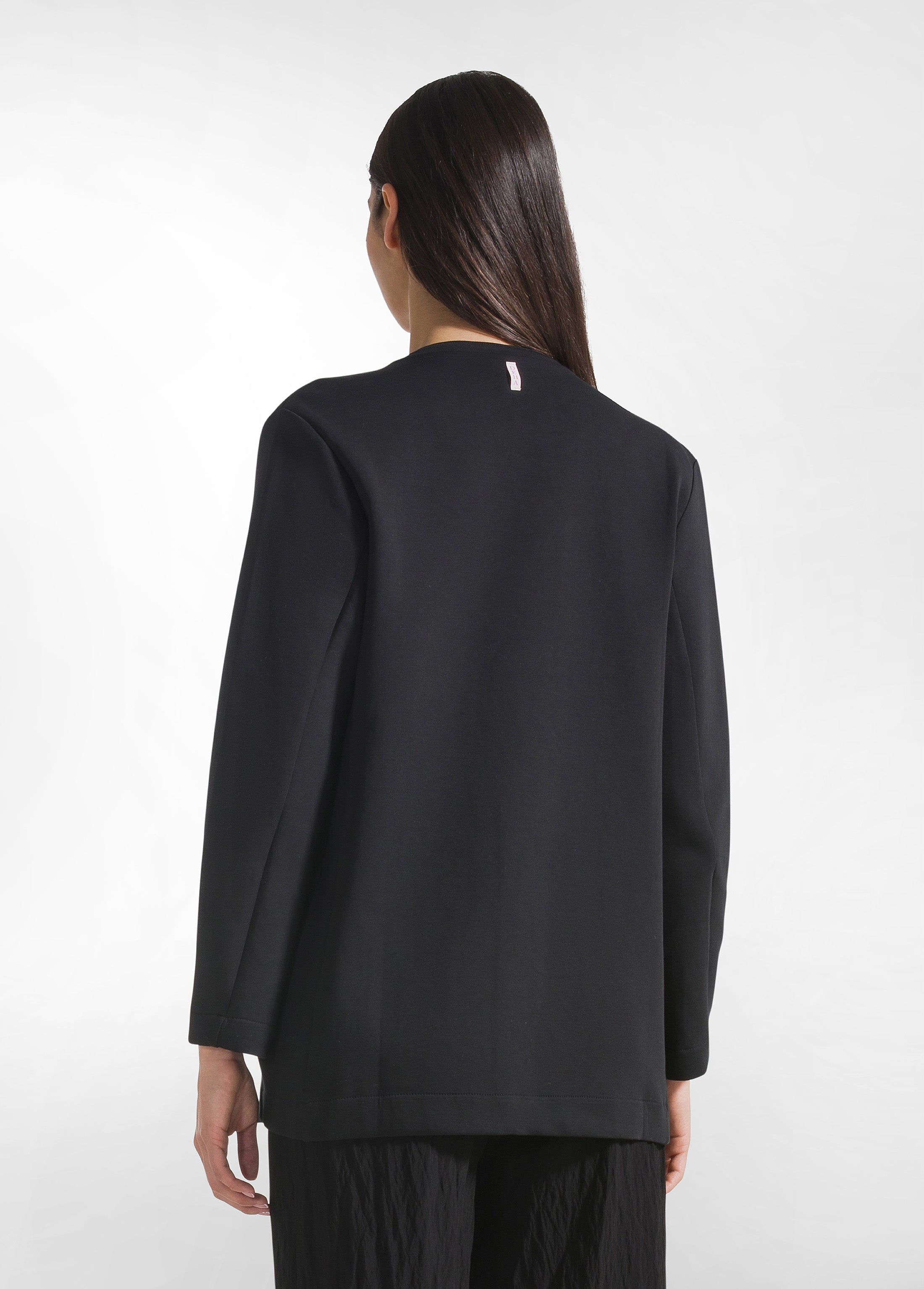 deha-felpa-blazer-in-scuba-di-cotone-aperta-nero image 2