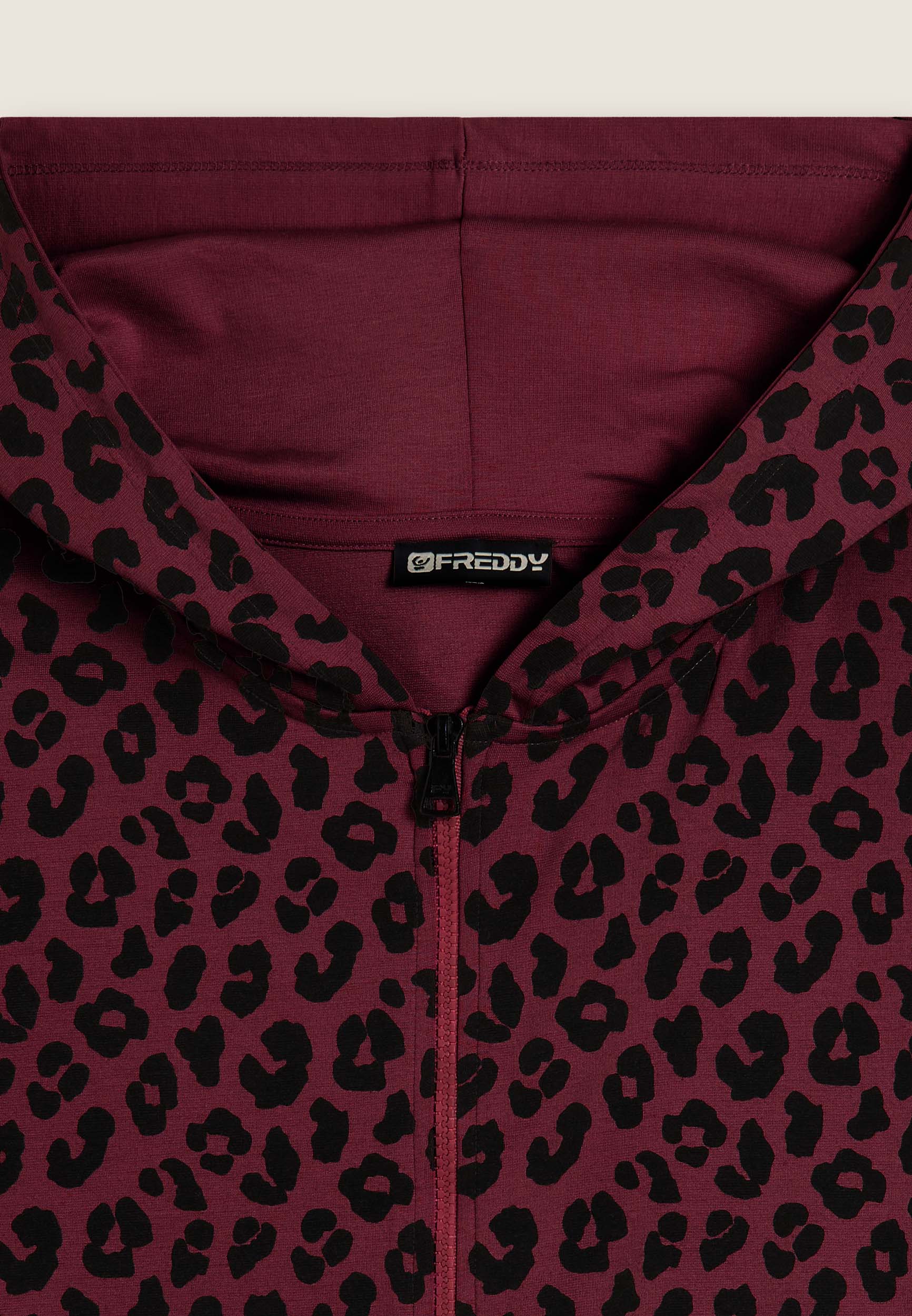 freddy-felpa-donna-leopardata-full-zip-con-cappuccio image 7