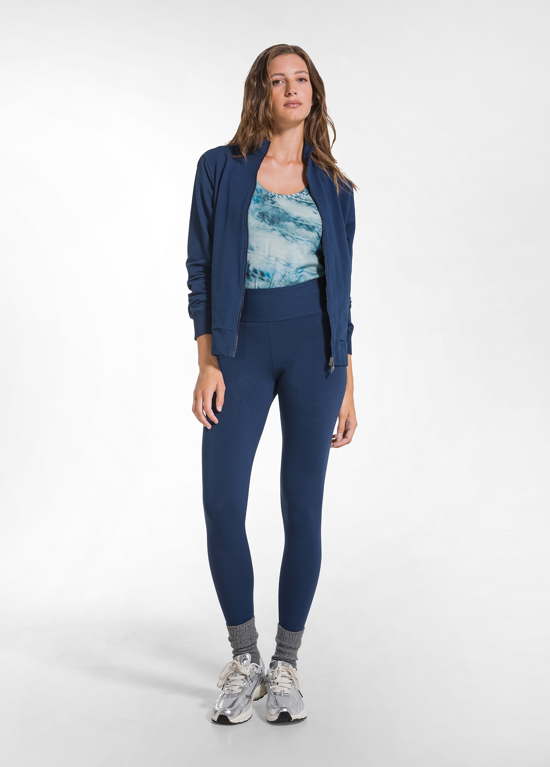 deha-d42036-leggings-a-vita-alta-in-jersey-stretch-blu image 1
