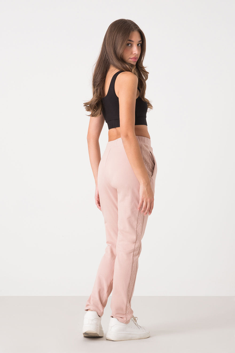 dimensione-danza-pantalone-felpa-stretch-brushed-con-pizzo-pantalone-donna image 2