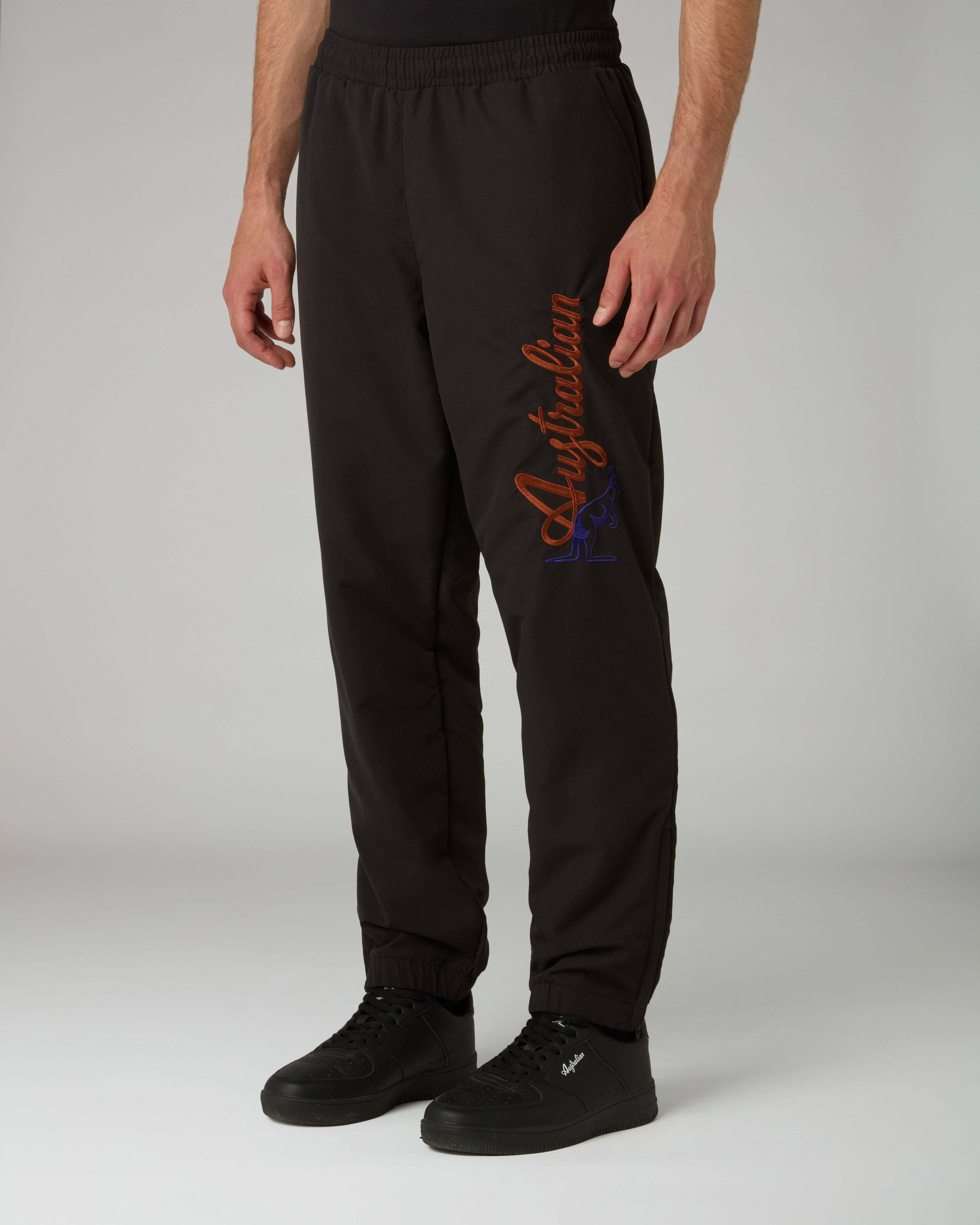 australian-rust-bumper-track-pant-pantalone-microtouch-nero-con-zip image 1