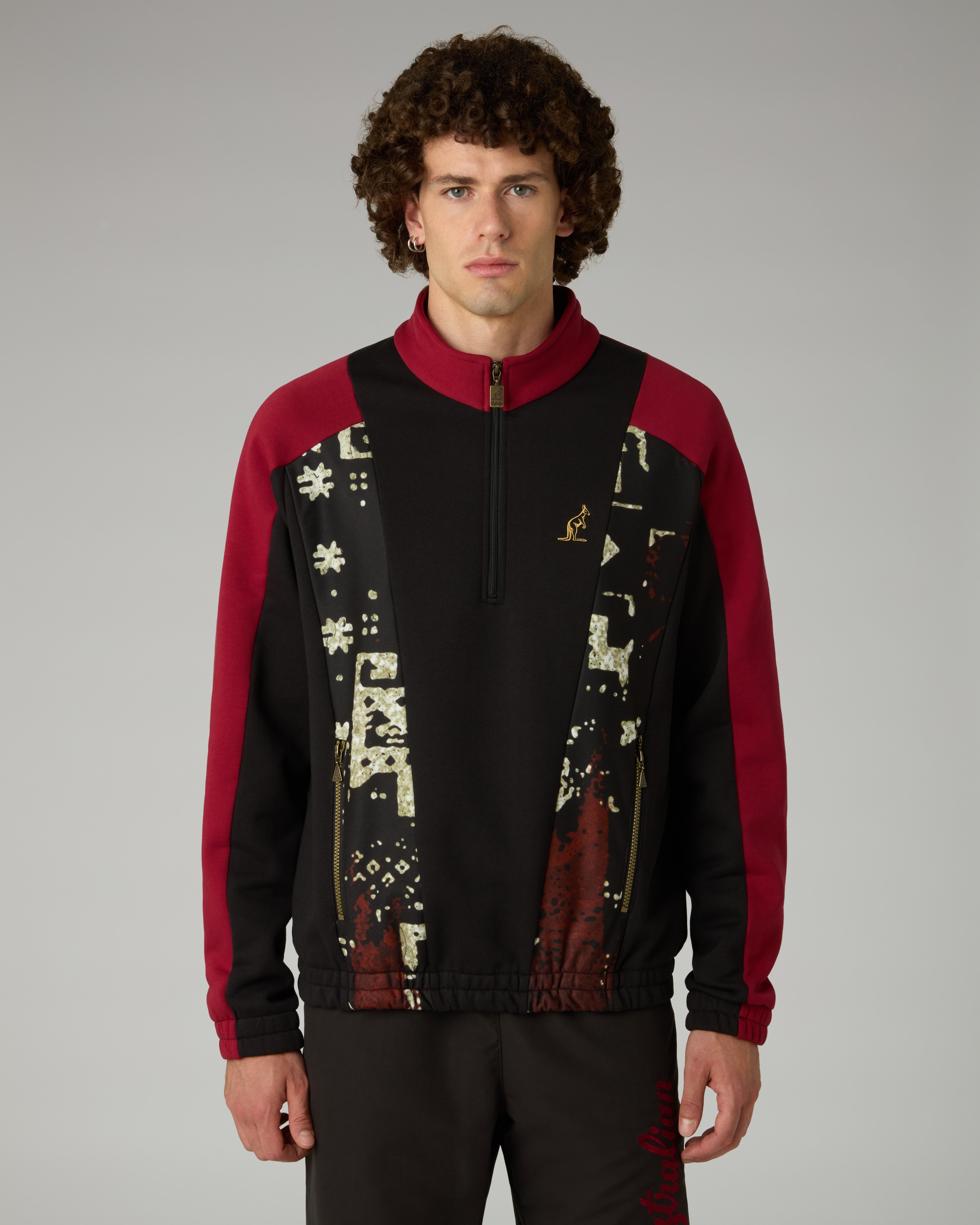 australian-arak-felpa-half-zip-mezza-zip-heritage image 1