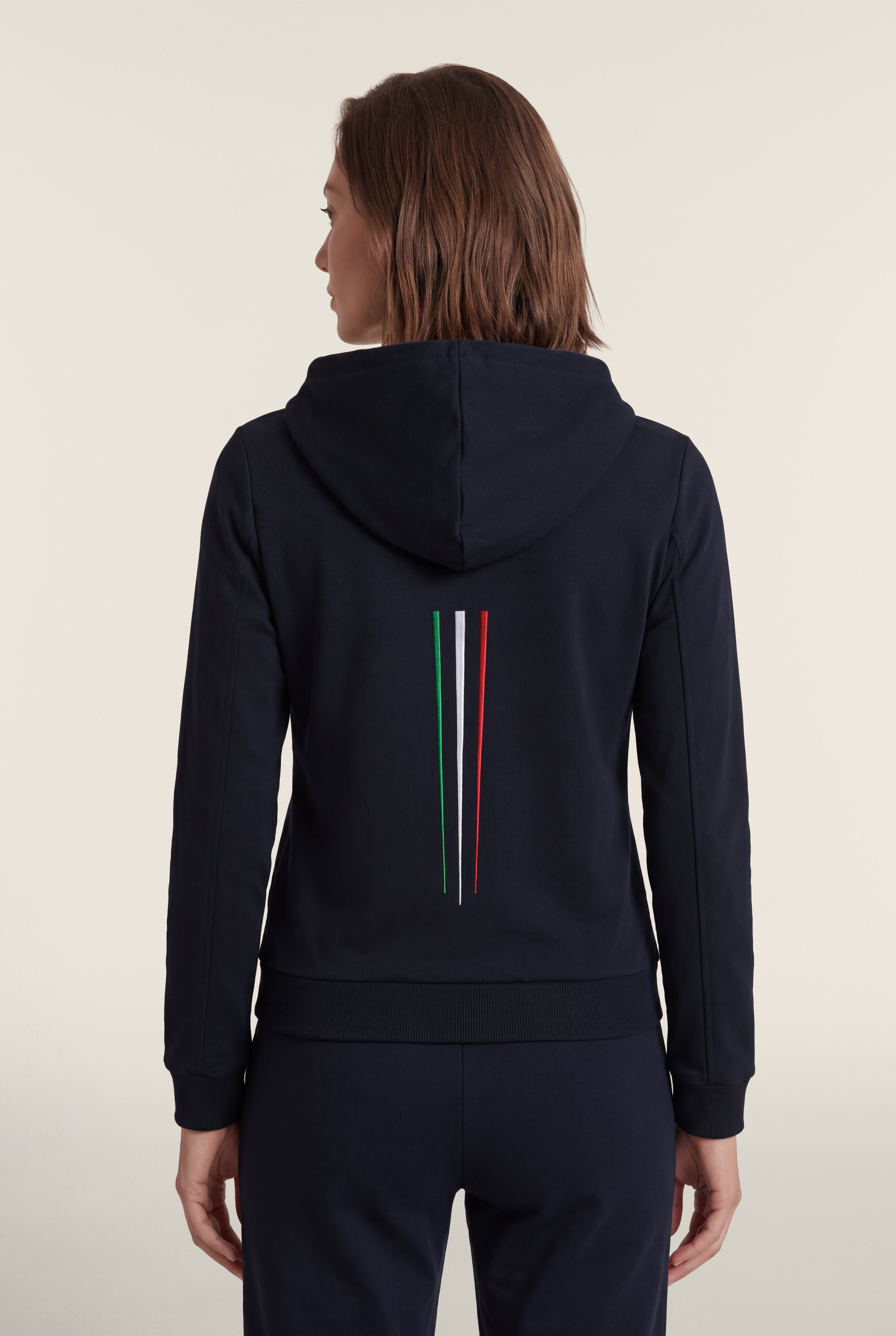 freddy-felpa-donna-fipav-con-cappuccio-e-zip-in-cotone-bielastico image 3