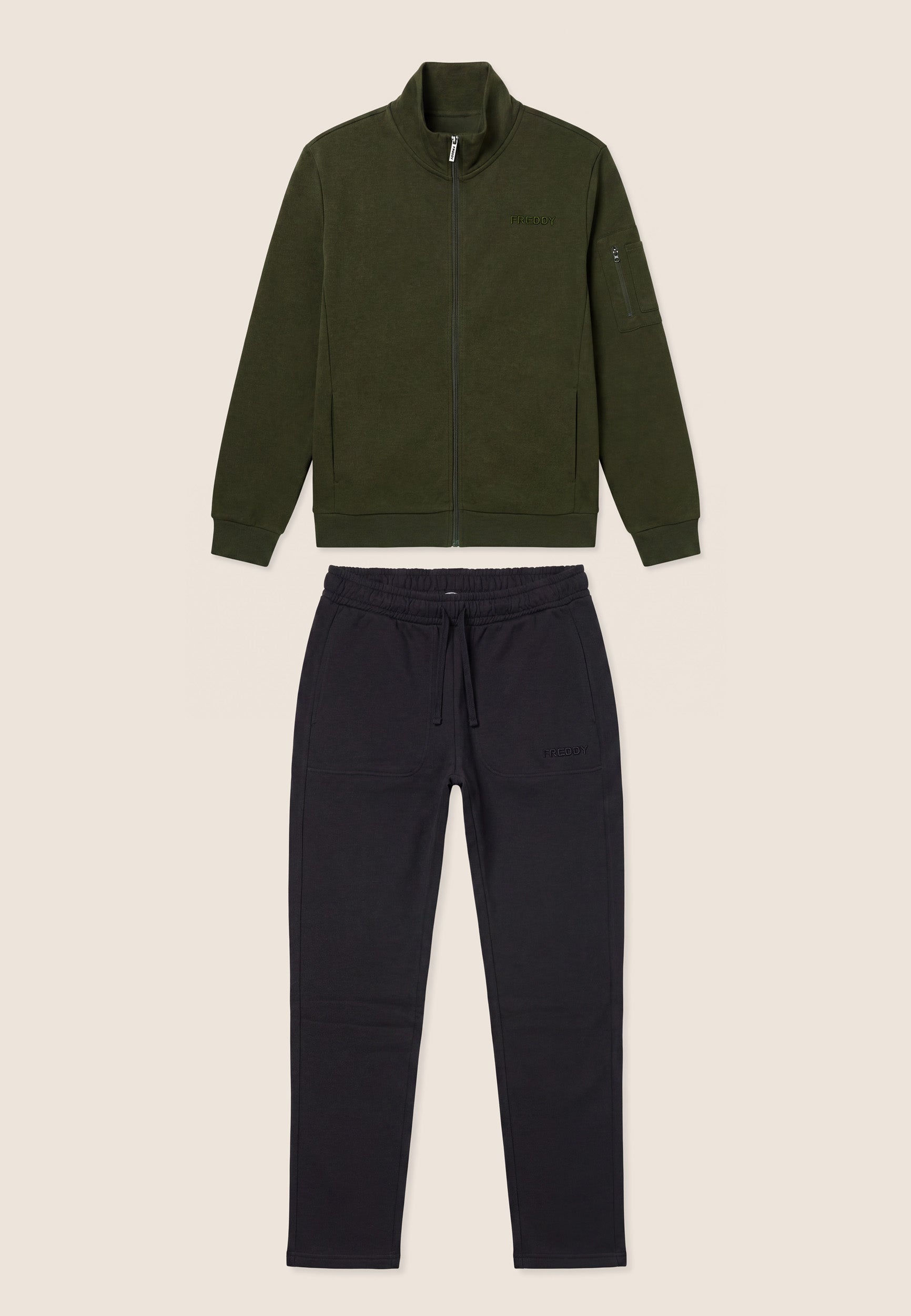 freddy-tuta-sportiva-uomo-in-felpa-garzata-con-zip-e-collo-alto image 4