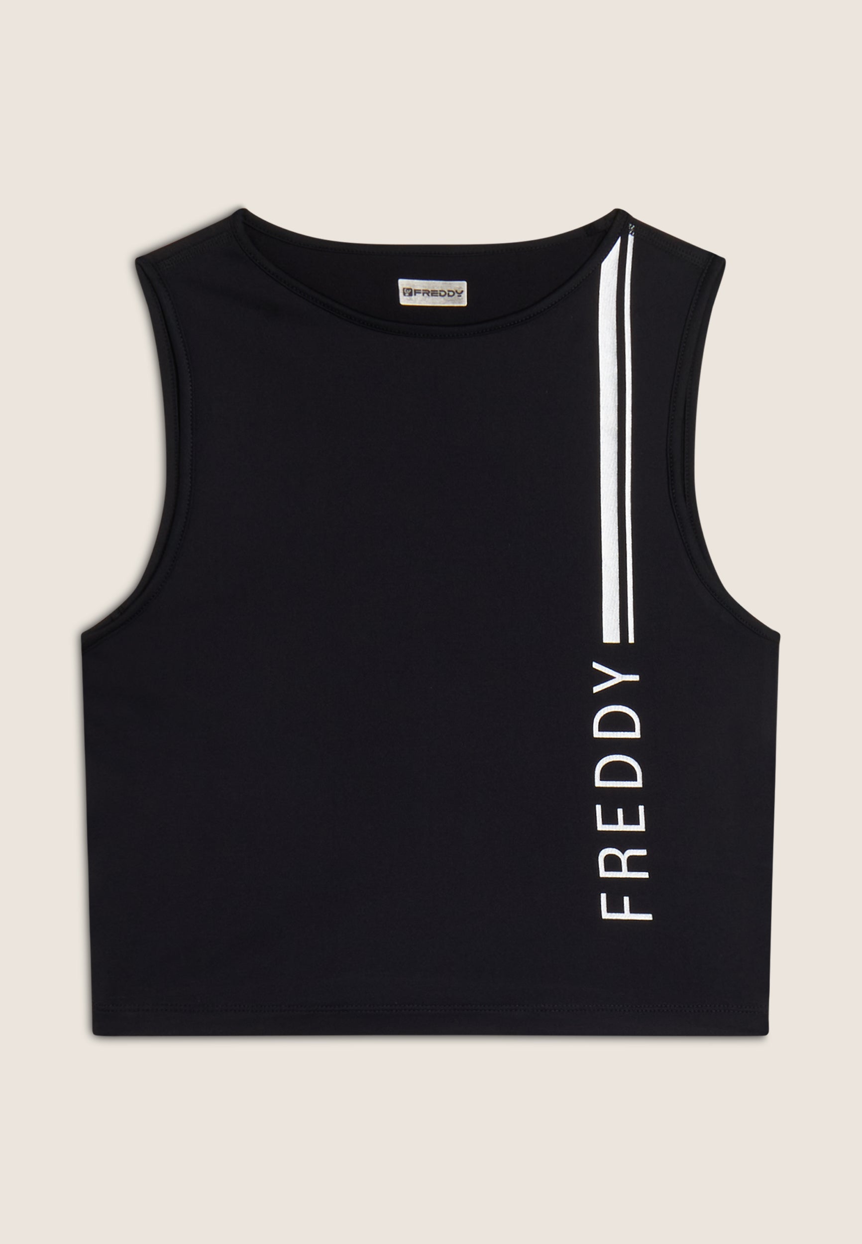 freddy-top-sportivo-cropped-slim-fit-d-i-w-o-con-stampa-metallizzata image 5