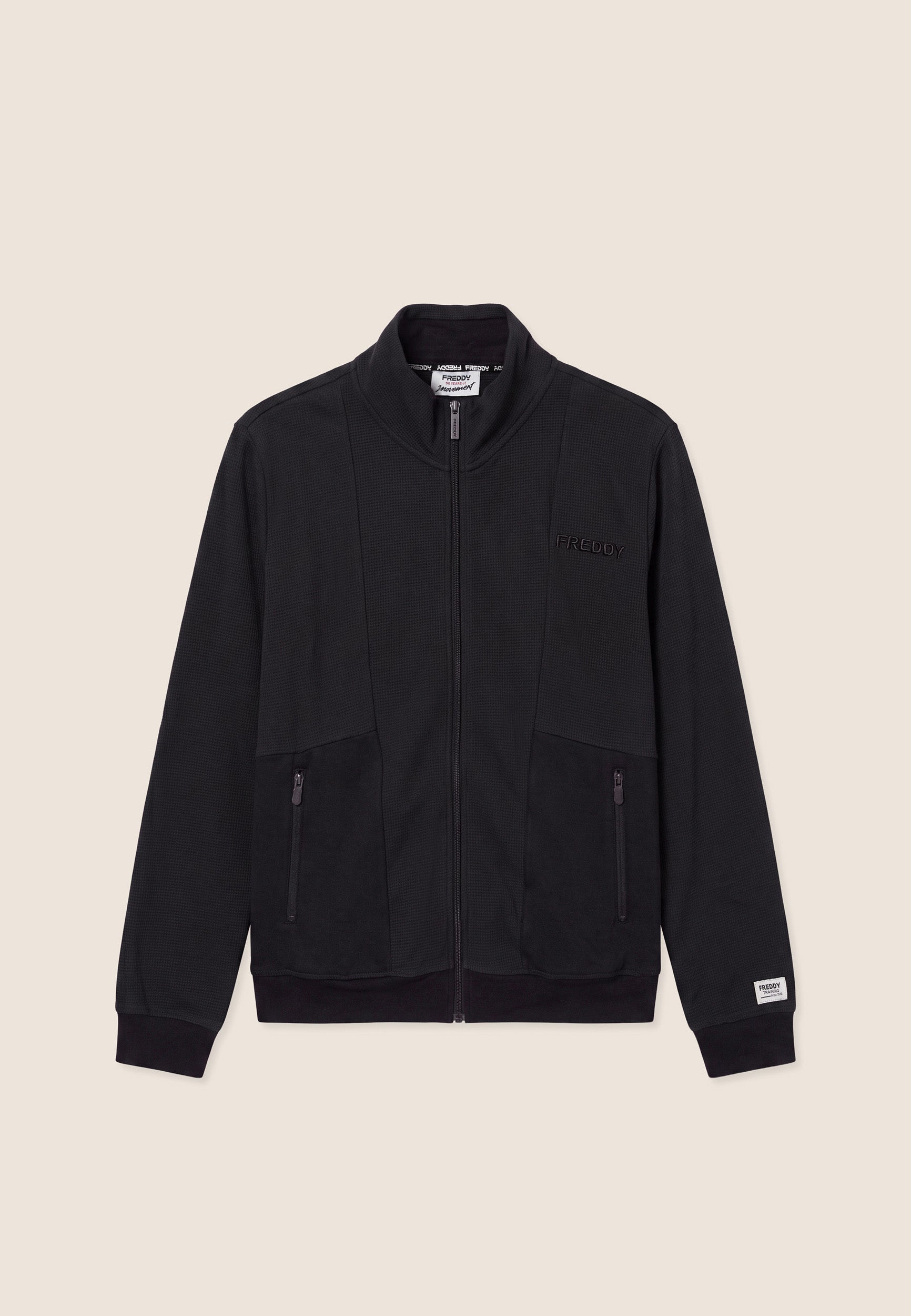 freddy-felpa-uomo-bonded-a-quadri-con-zip-e-collo-alto image 1