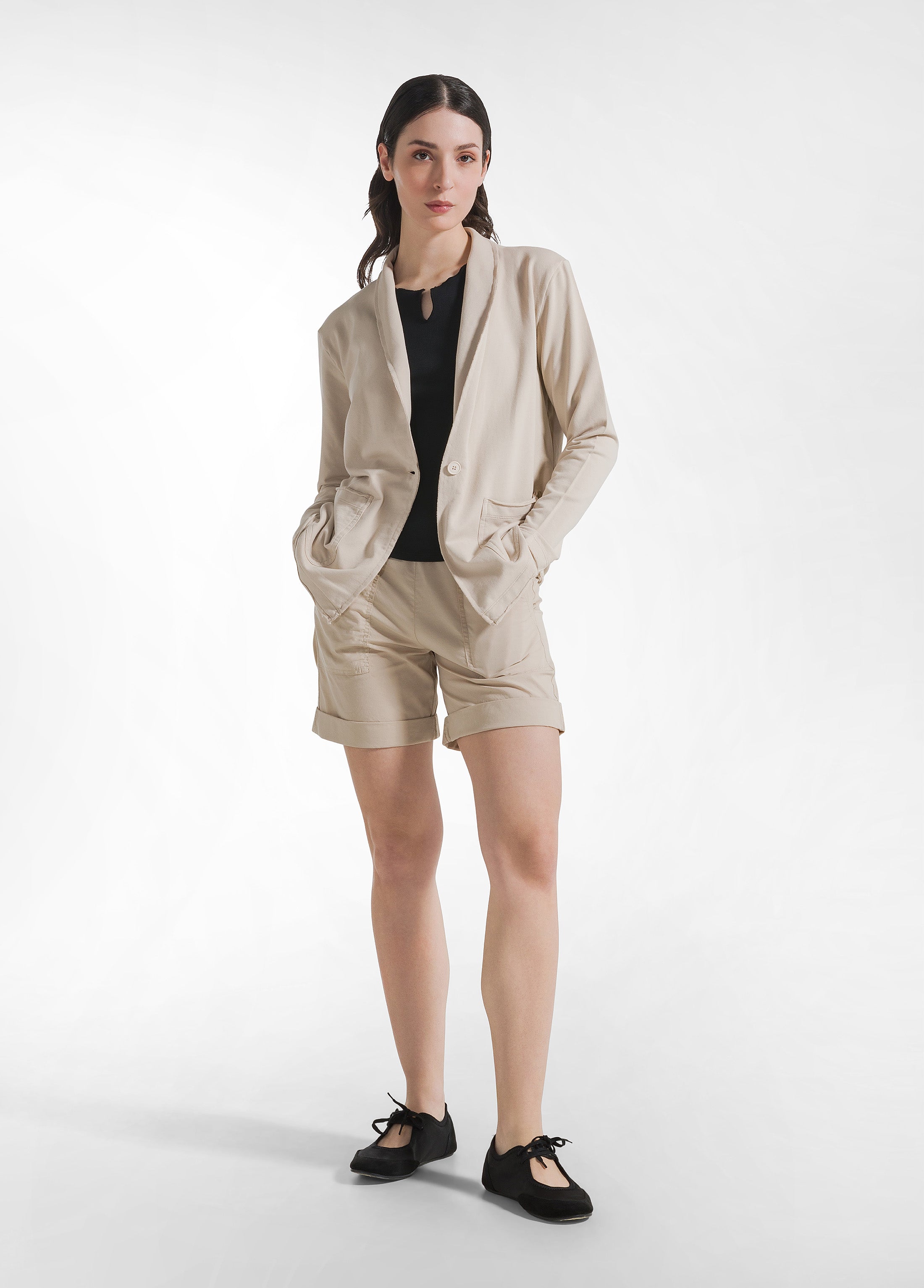 deha-a00553-blazer-in-felpa-leggera-beige image 4