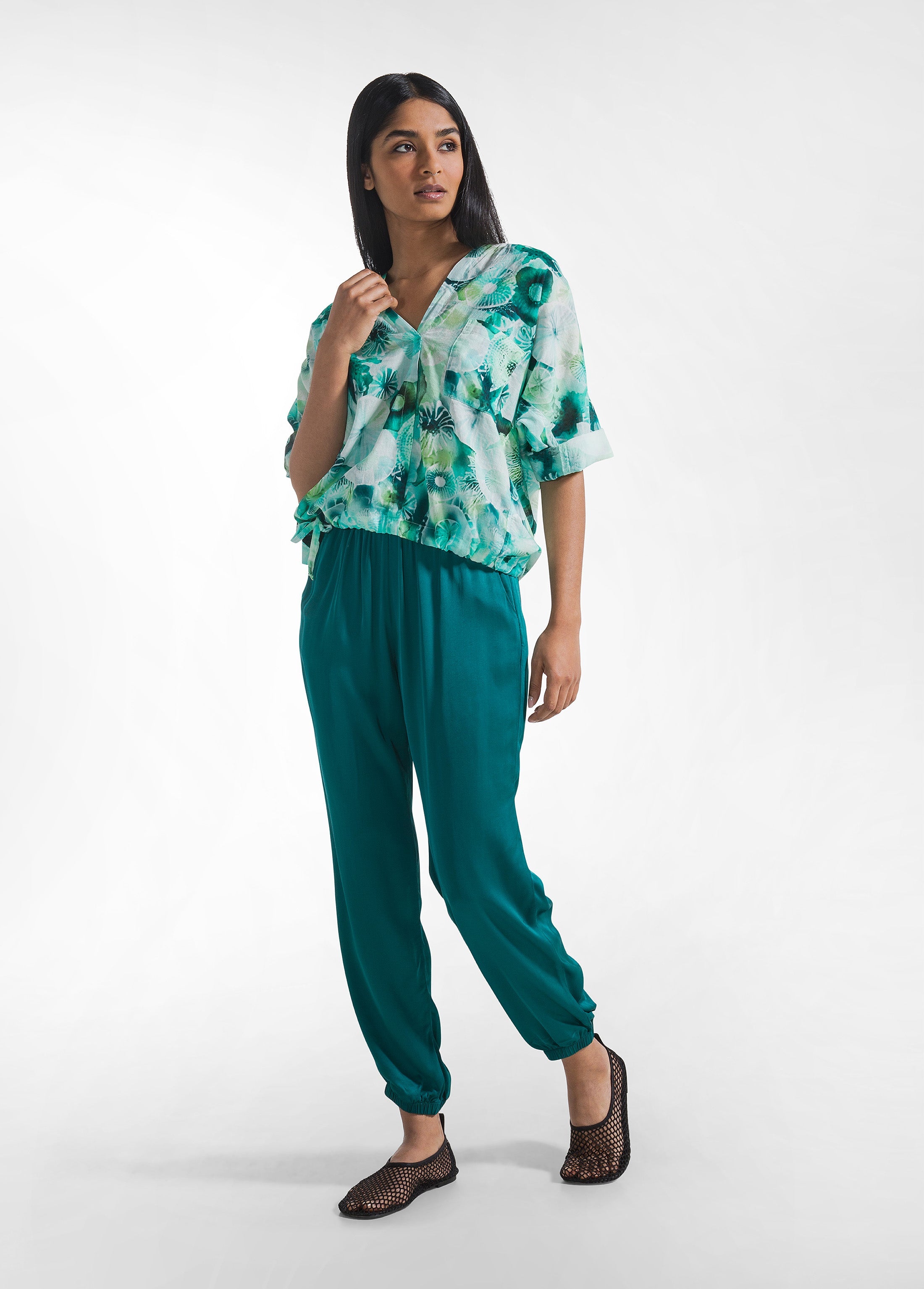 deha-blusa-all-over-in-mussola-di-cotone-blu image 4