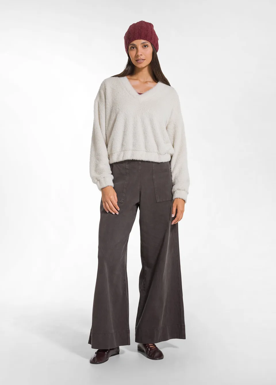 deha-pantalone-work-d52348-in-twill-lyocell-marrone image 1