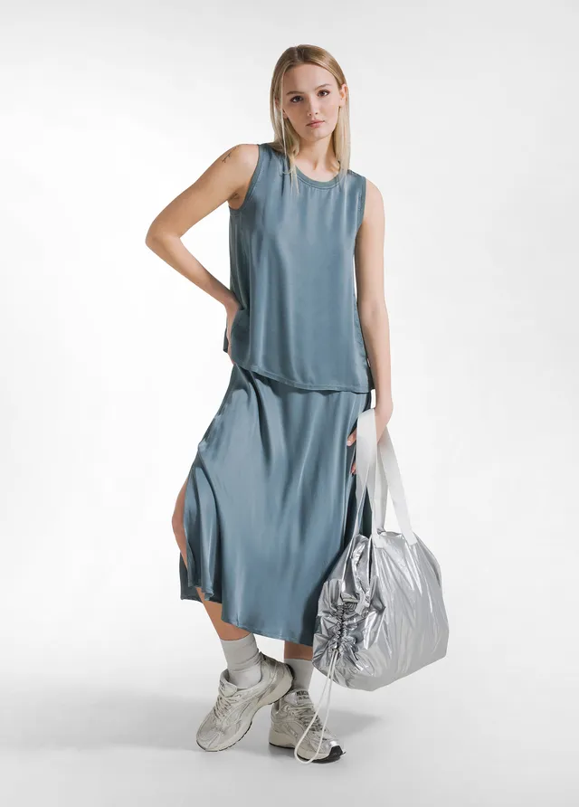 deha-gonna-in-satin-verde-fluida image 1