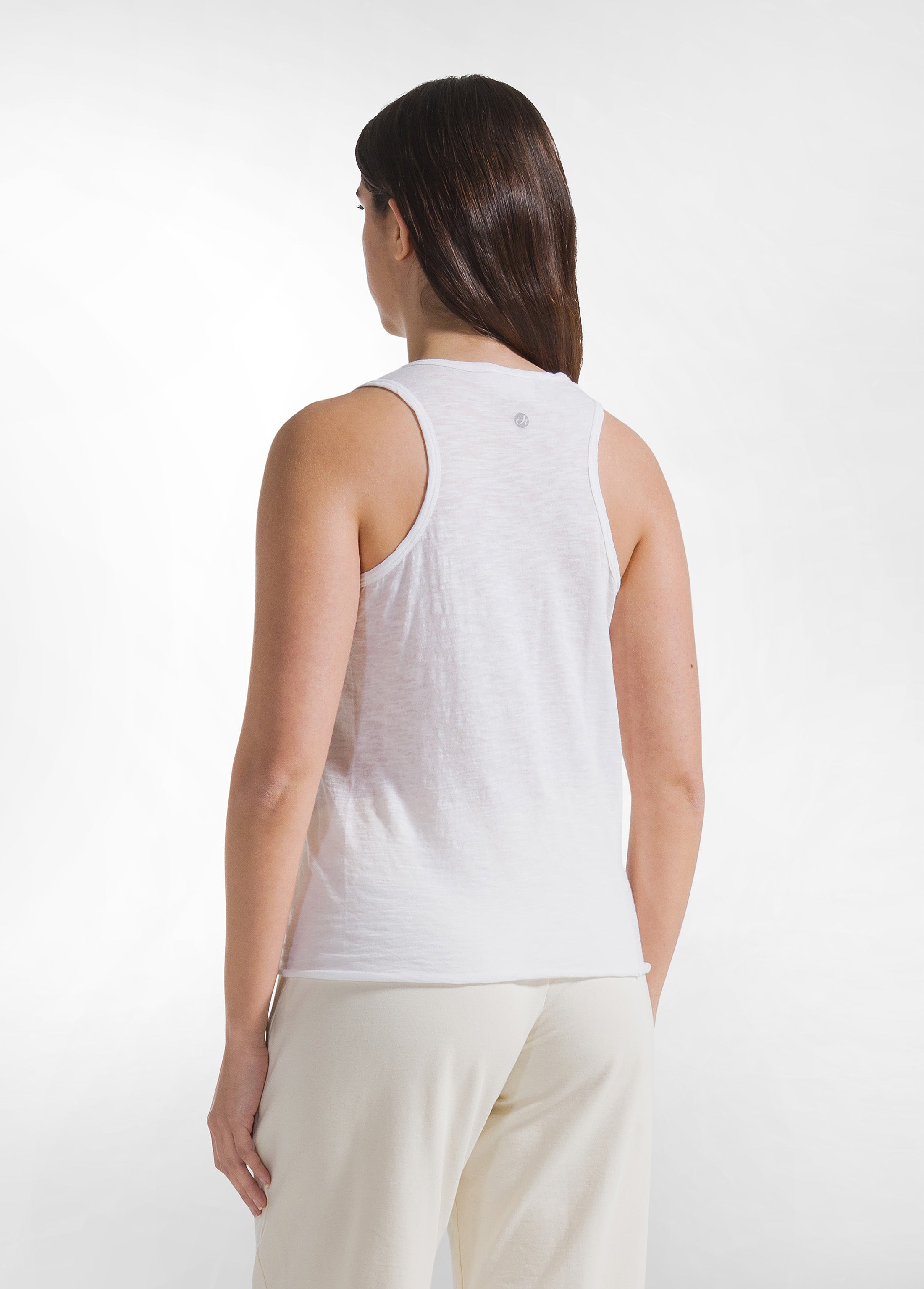 deha-top-slim-fit-in-cotone-slub-bianco-modello-d42671 image 2