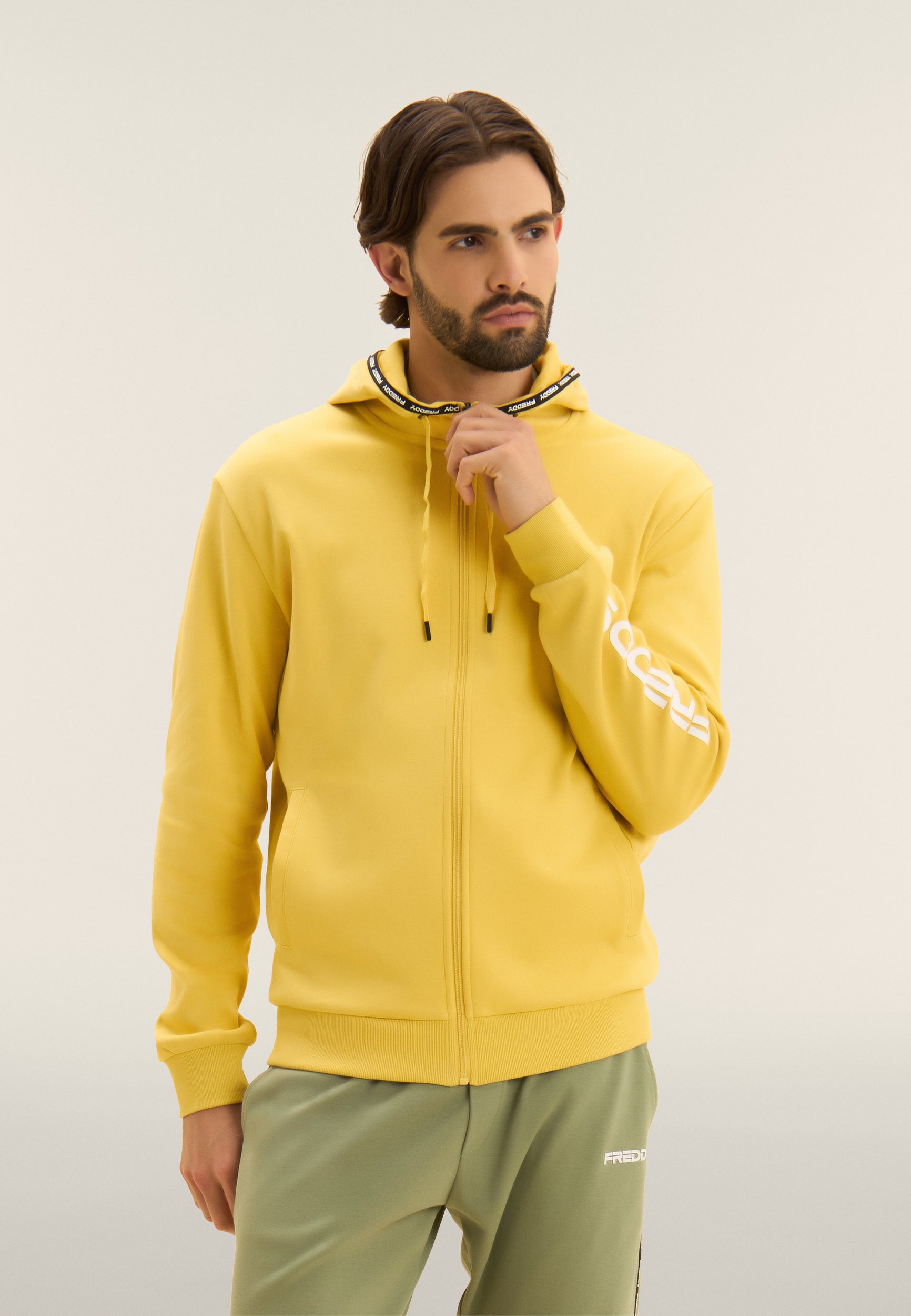 freddy-felpa-con-cappuccio-e-zip-in-cotone-interlock image 1