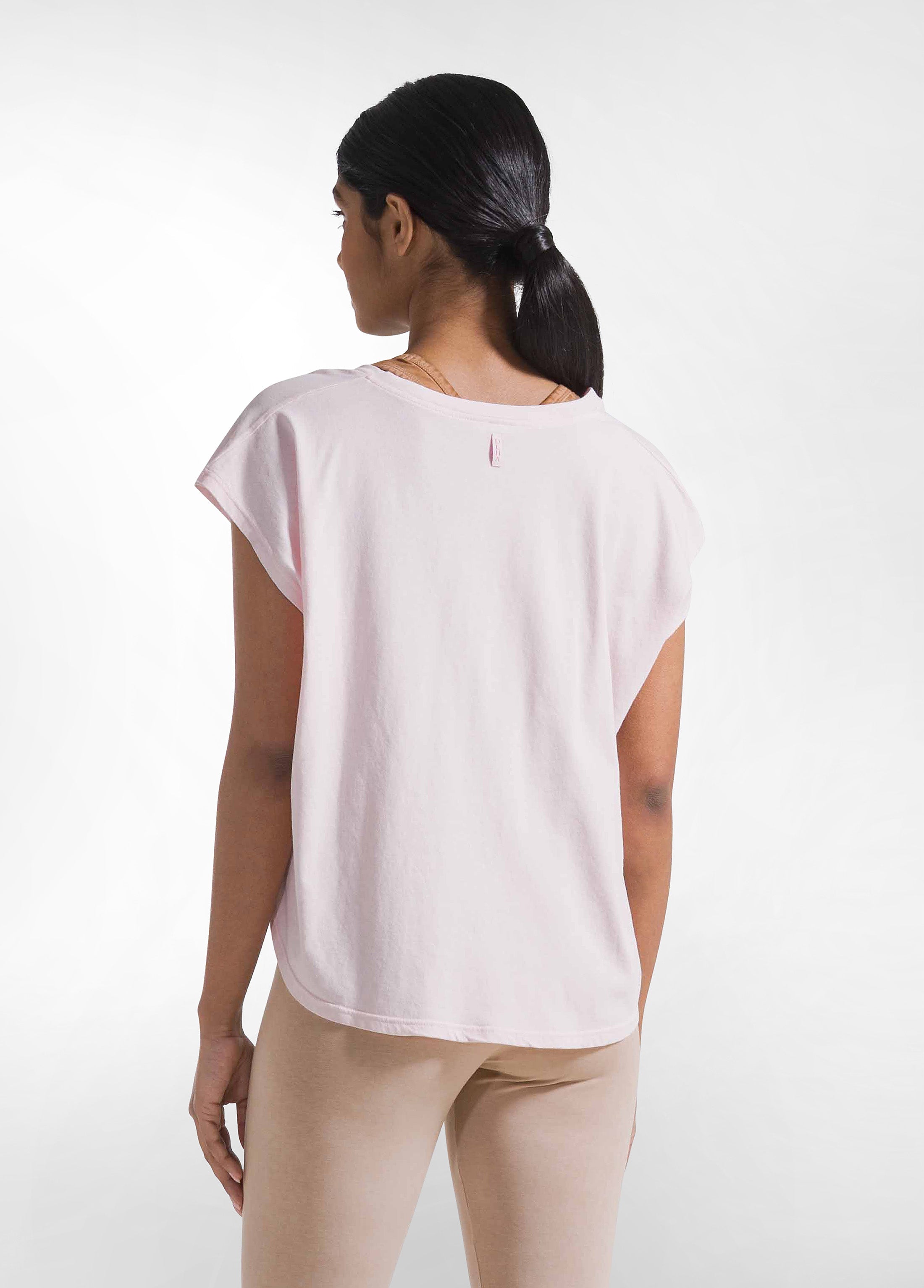 deha-t-shirt-loose-fit-in-jersey-organico-rosa image 2