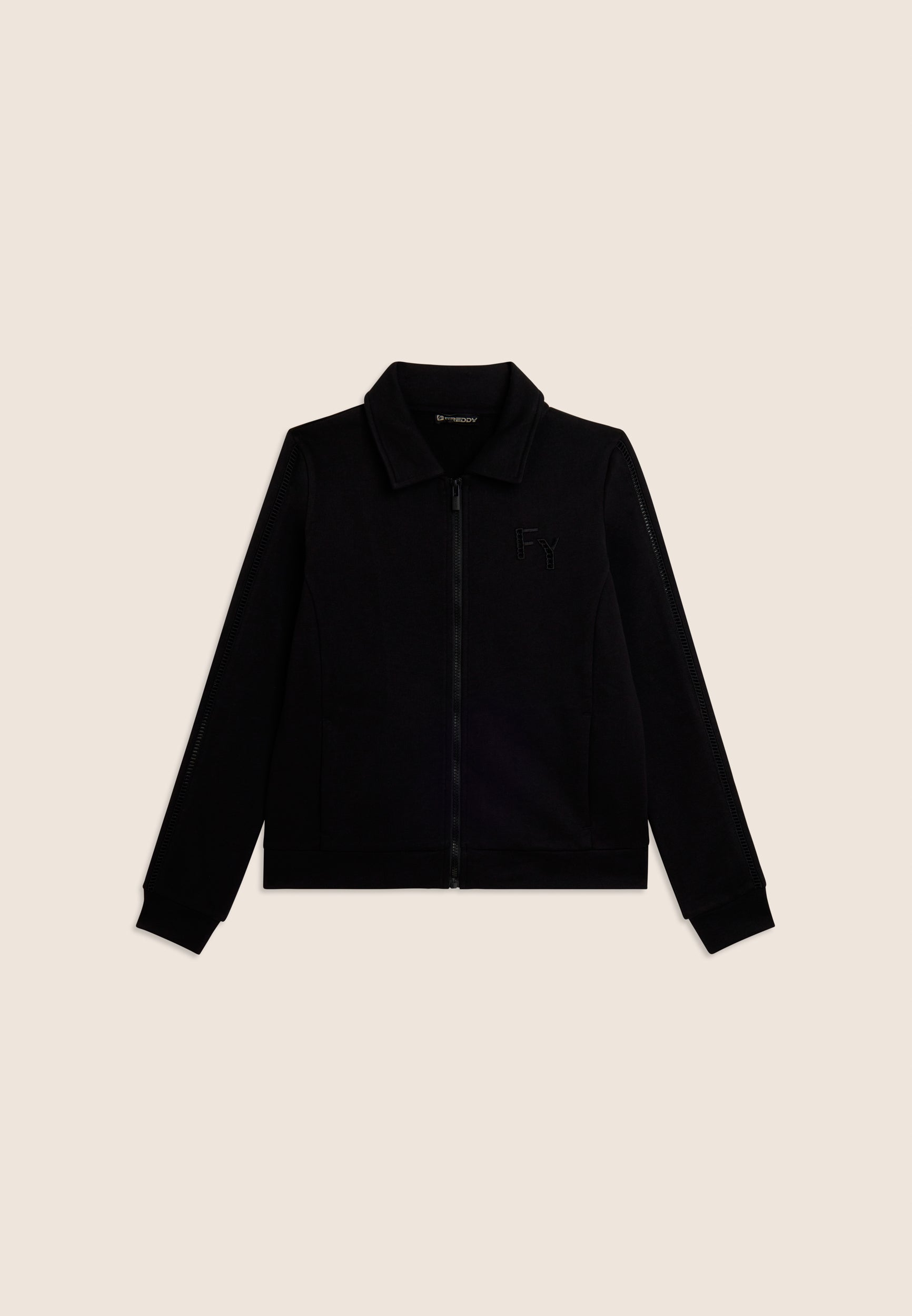 freddy-felpa-con-collo-a-camicia-zip-e-dettagli-ricamati image 8