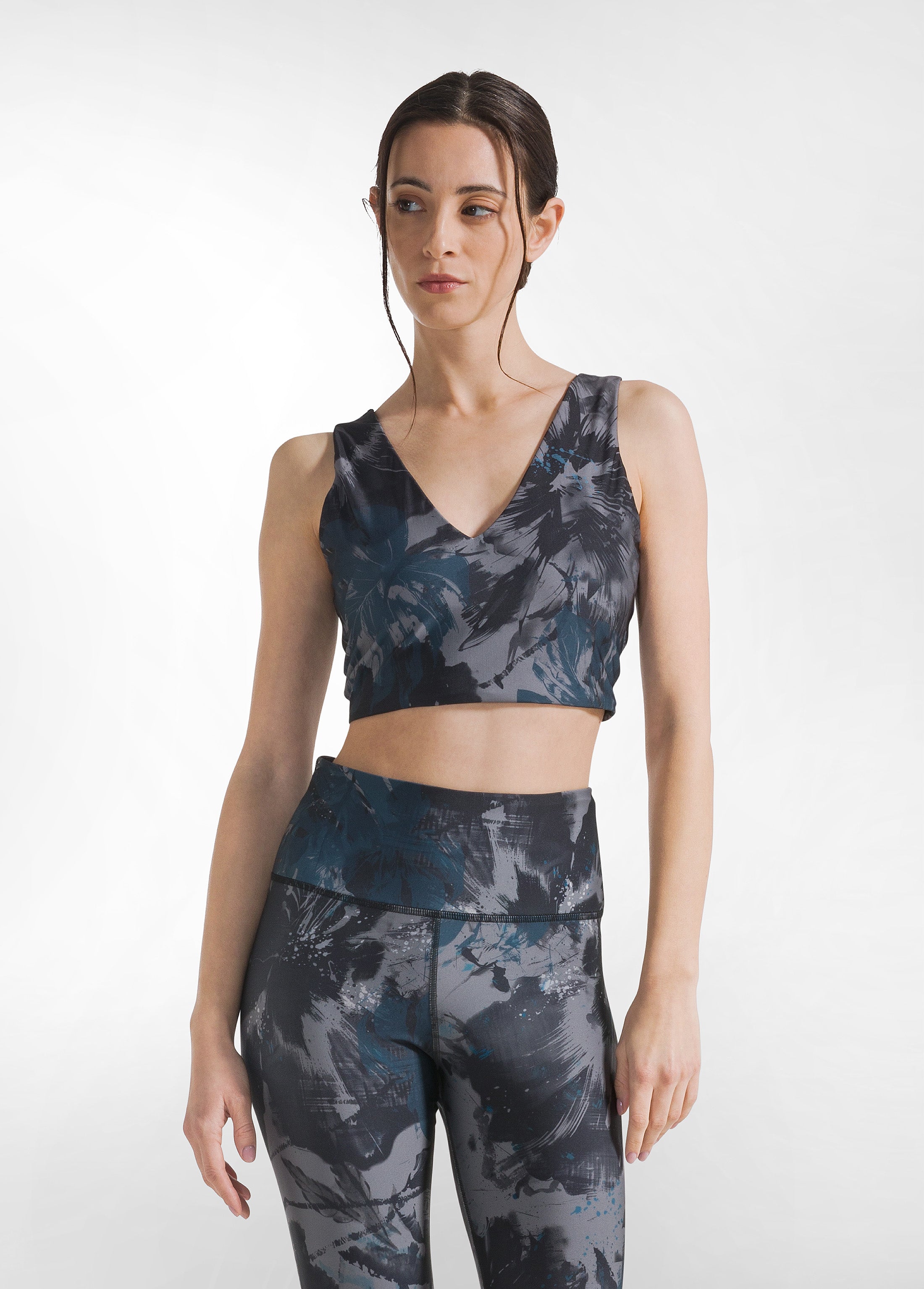 deha-reggiseno-sportivo-in-microfibra-riciclata-stampato-blu image 1