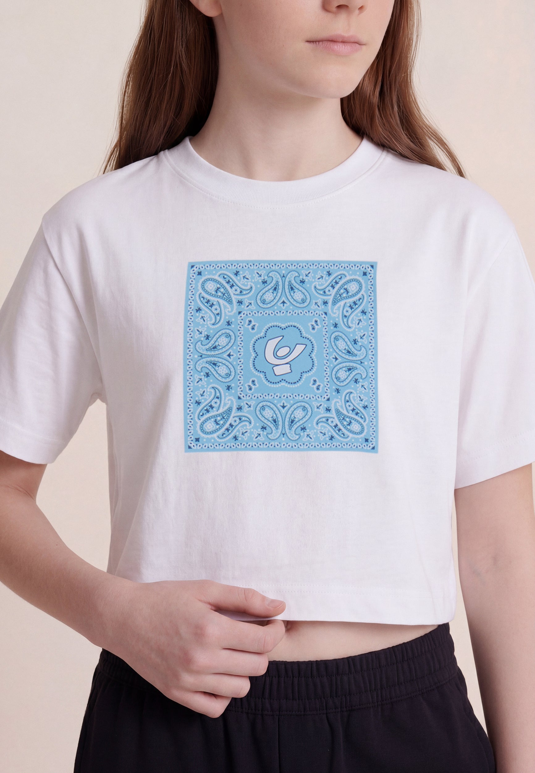 freddy-t-shirt-cropped-bambina-grafica-paisley-manica-corta image 4