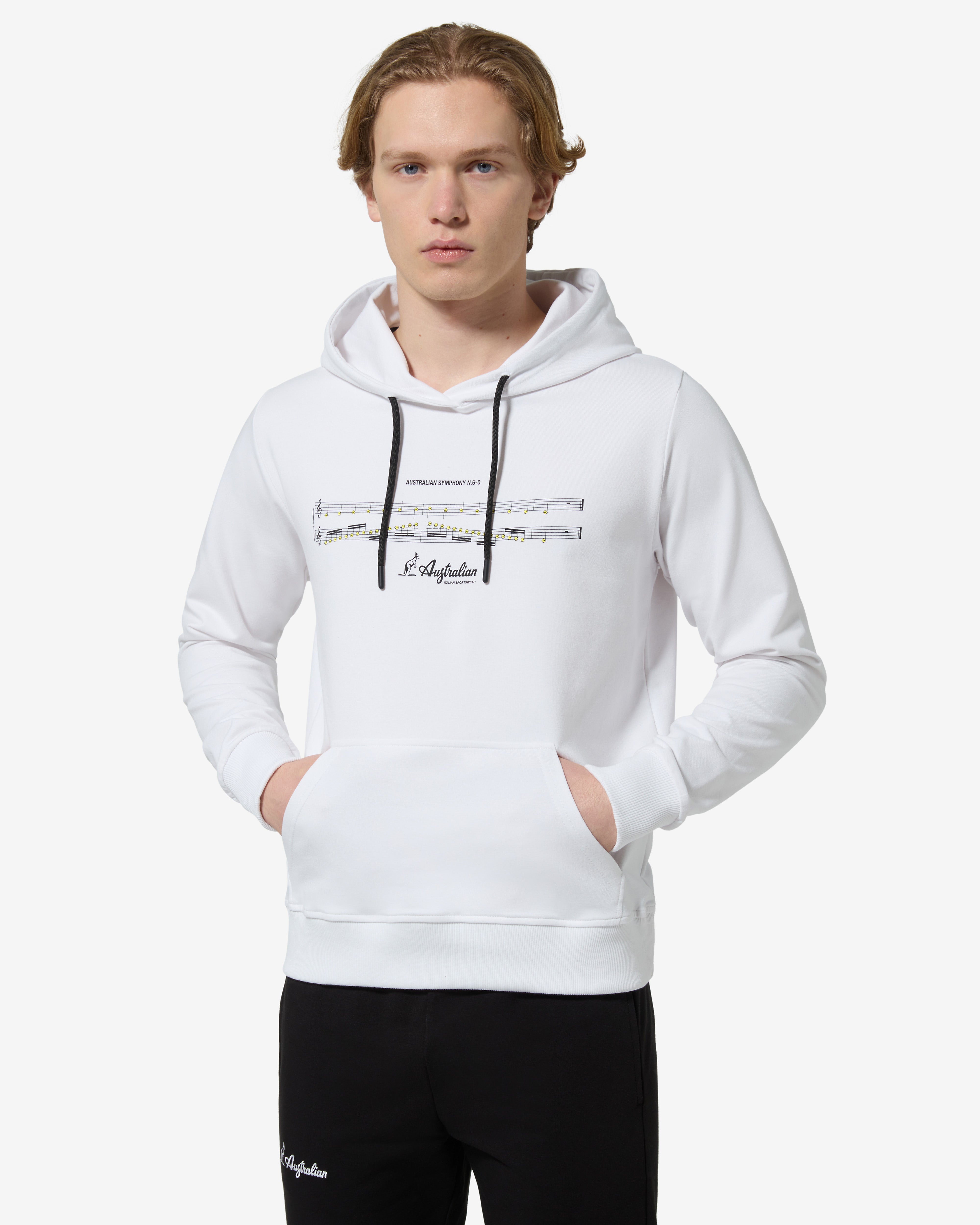 australian-symphony-hoodie-felpa-con-cappuccio-bianca-made-in-italy image 1