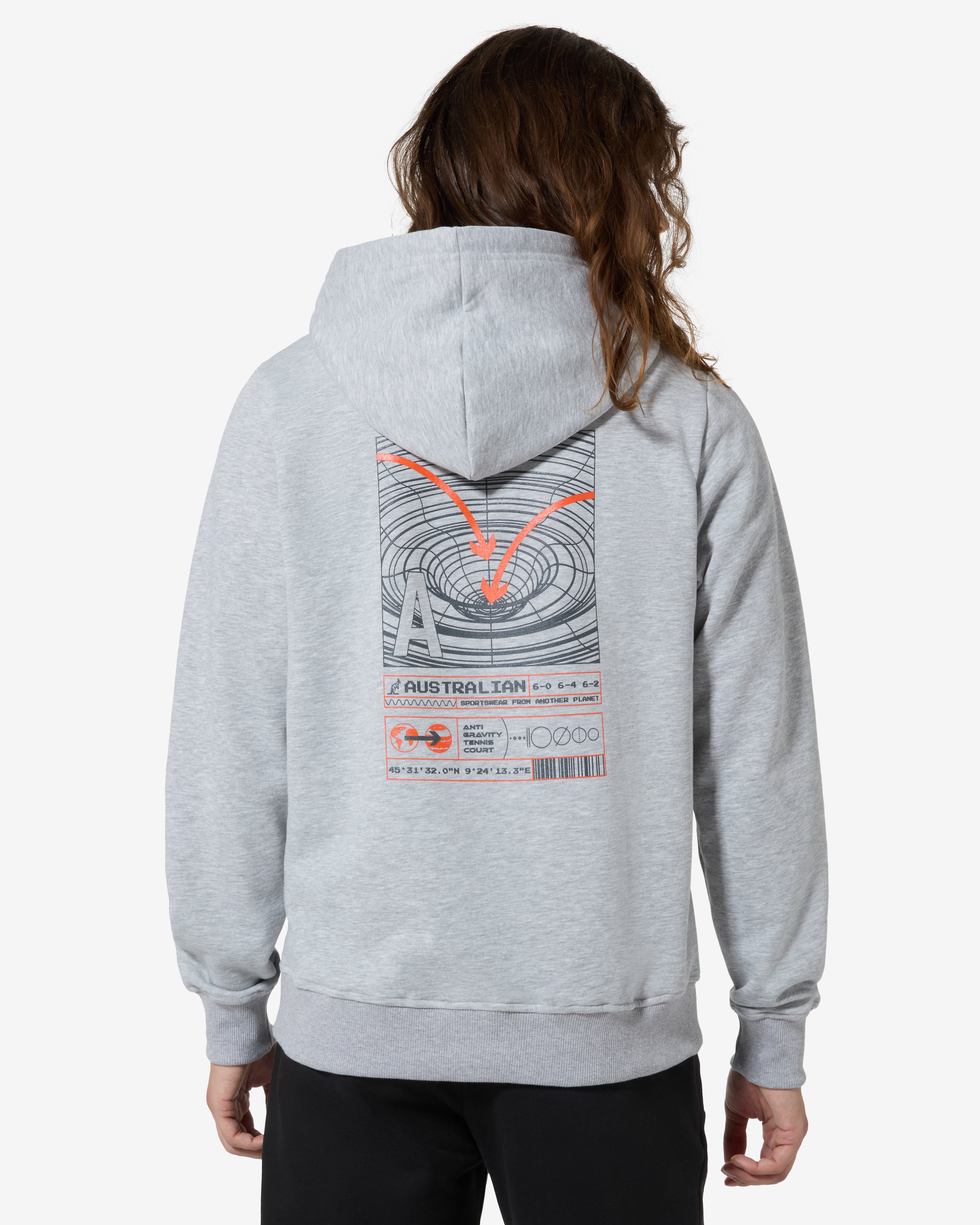 australian-anti-gravity-felpa-con-cappuccio-grigio-melange image 3