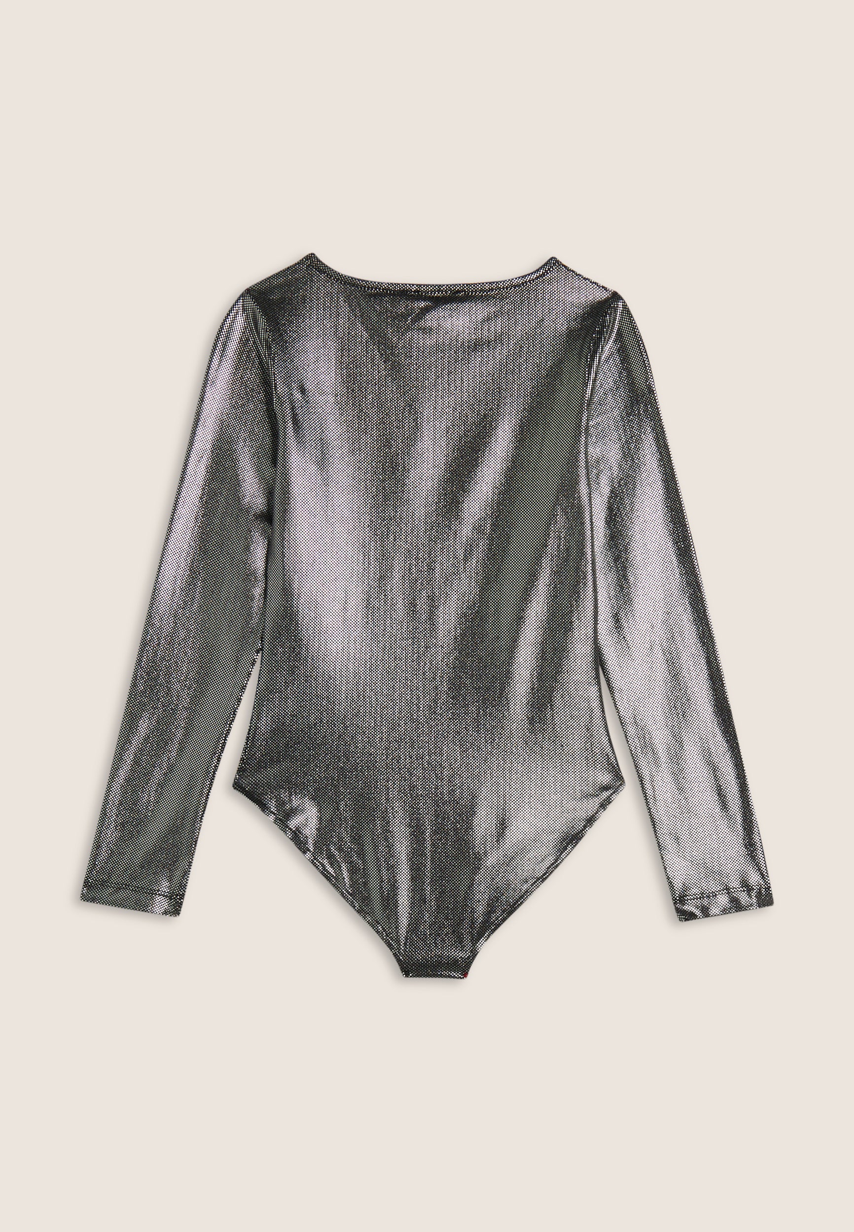 freddy-body-bambina-in-jersey-coated-effetto-argento-maniche-lunghe image 2
