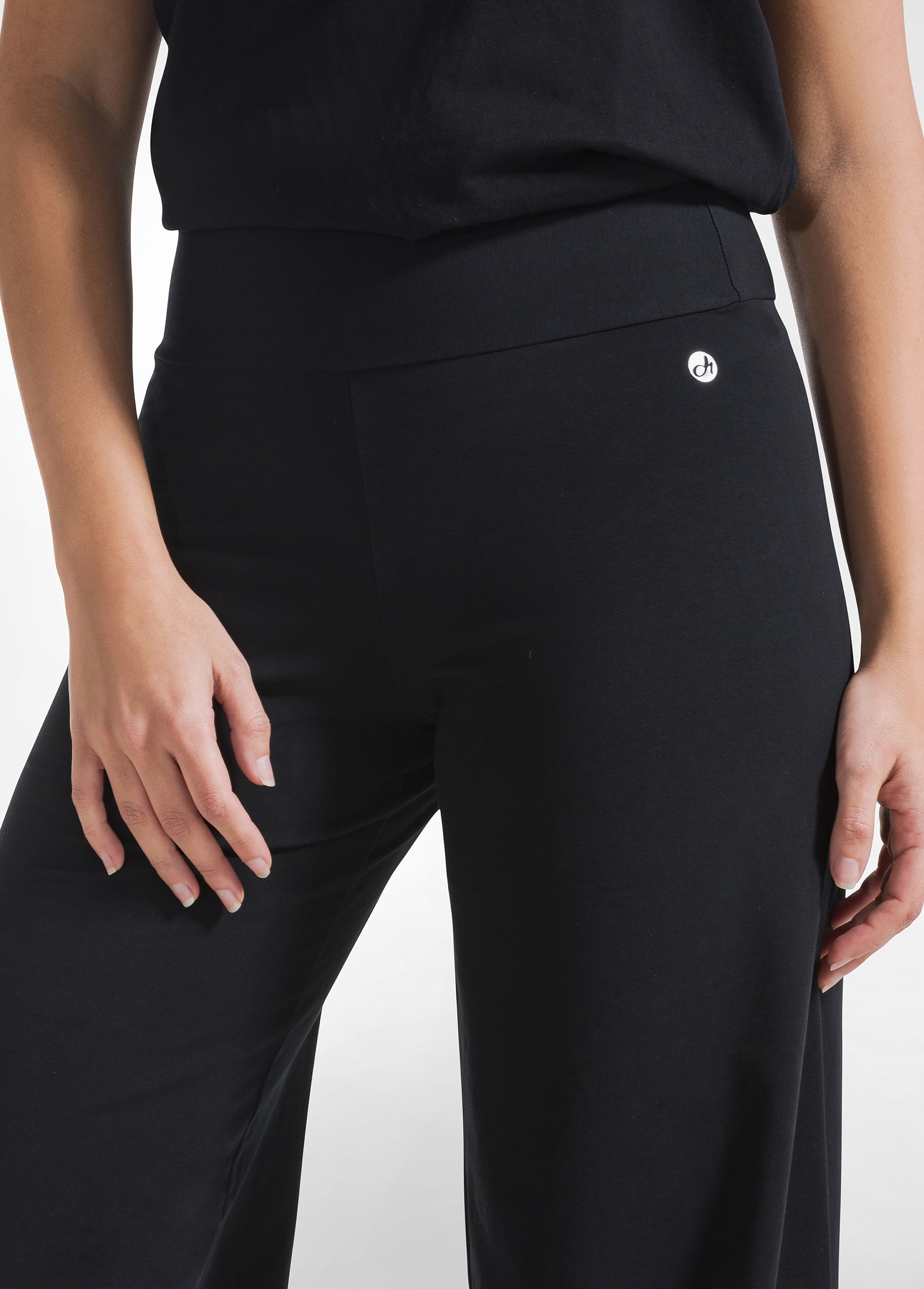 deha-pantaloni-in-jersey-stretch-con-fondo-elasticizzato-nero image 4
