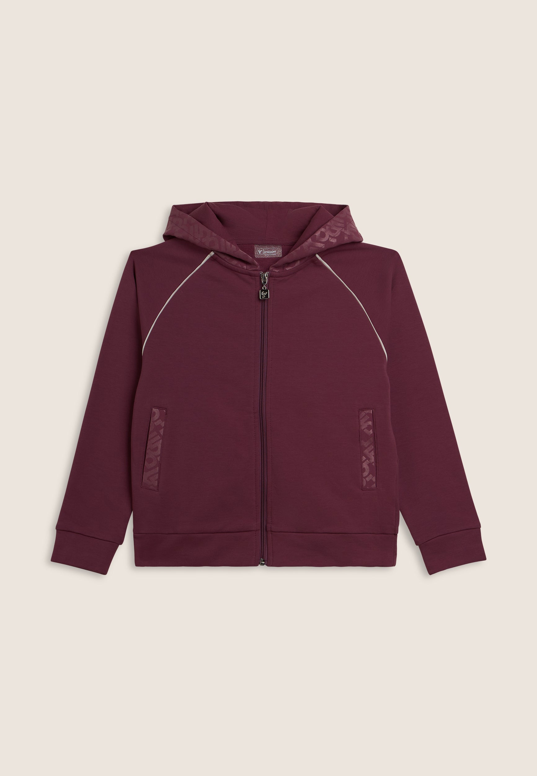 freddy-felpa-bambina-zip-e-cappuccio-in-cotone-elasticizzato-con-logo image 4