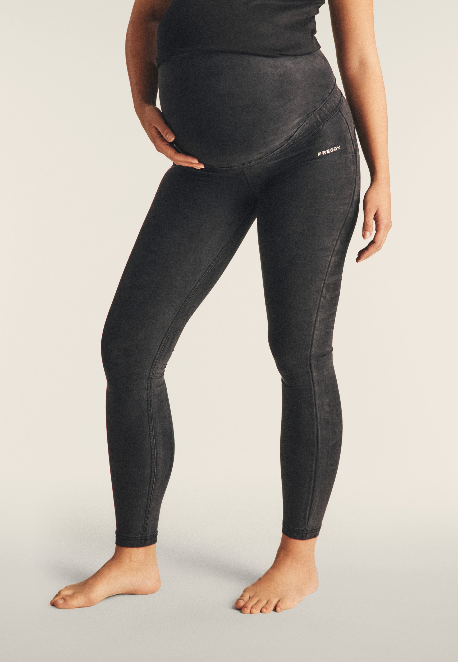 freddy-wr-up-core-leggings-maternity-donna-in-tencel-effetto-denim image 1