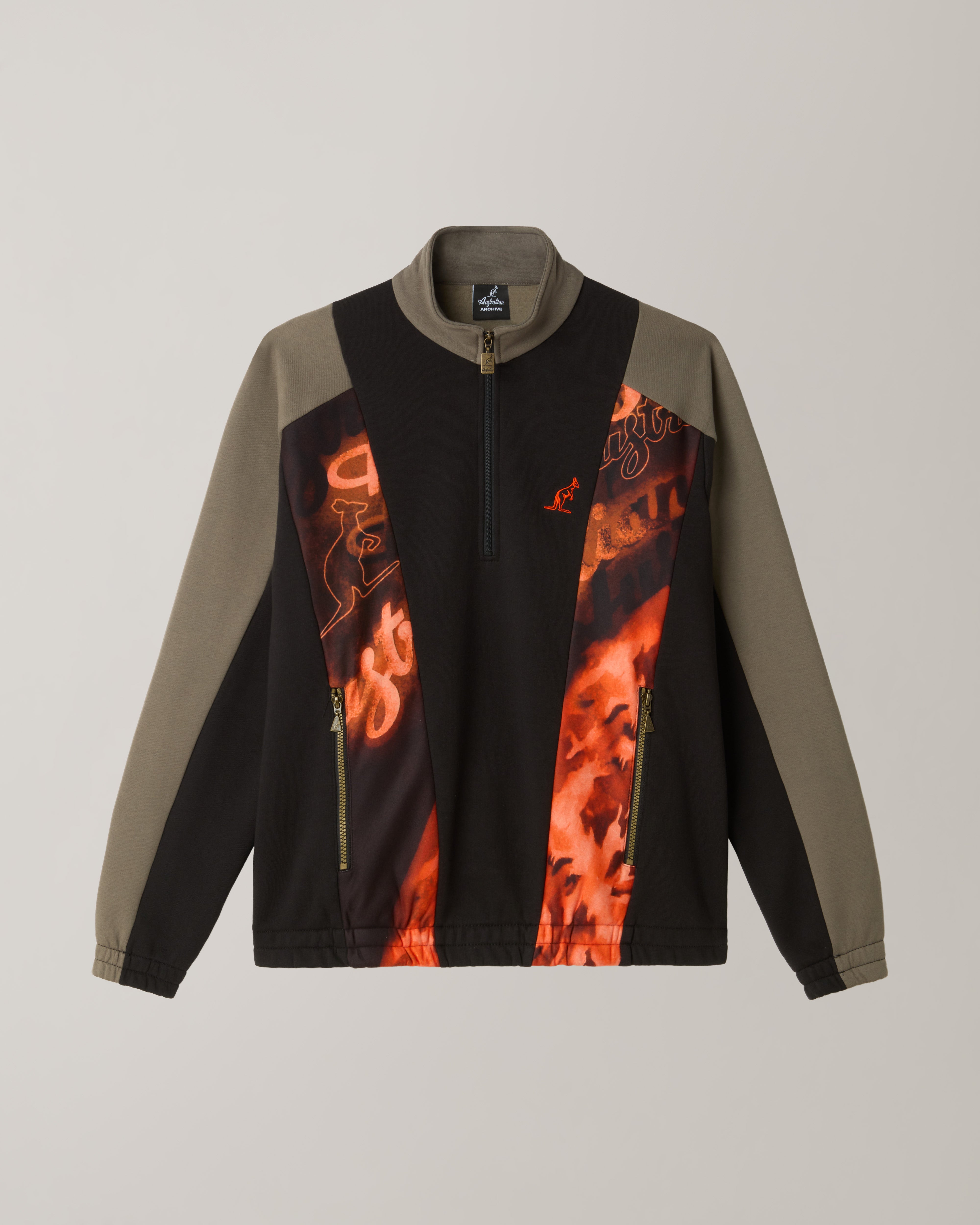 australian-rust-half-zip-crewneck-felpa-mezza-zip-nero image 7