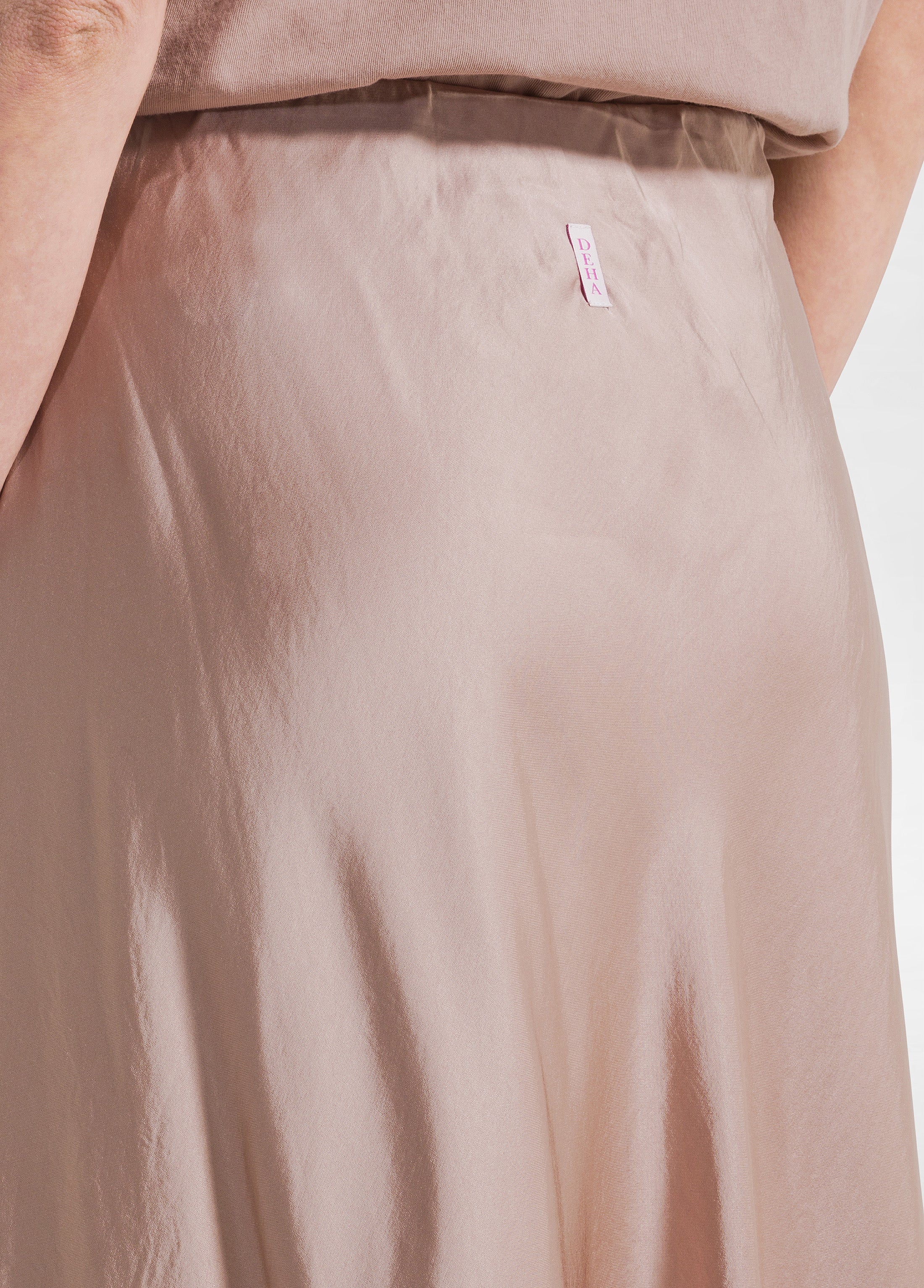 deha-gonna-in-satin-di-viscosa-marrone-d42465 image 4