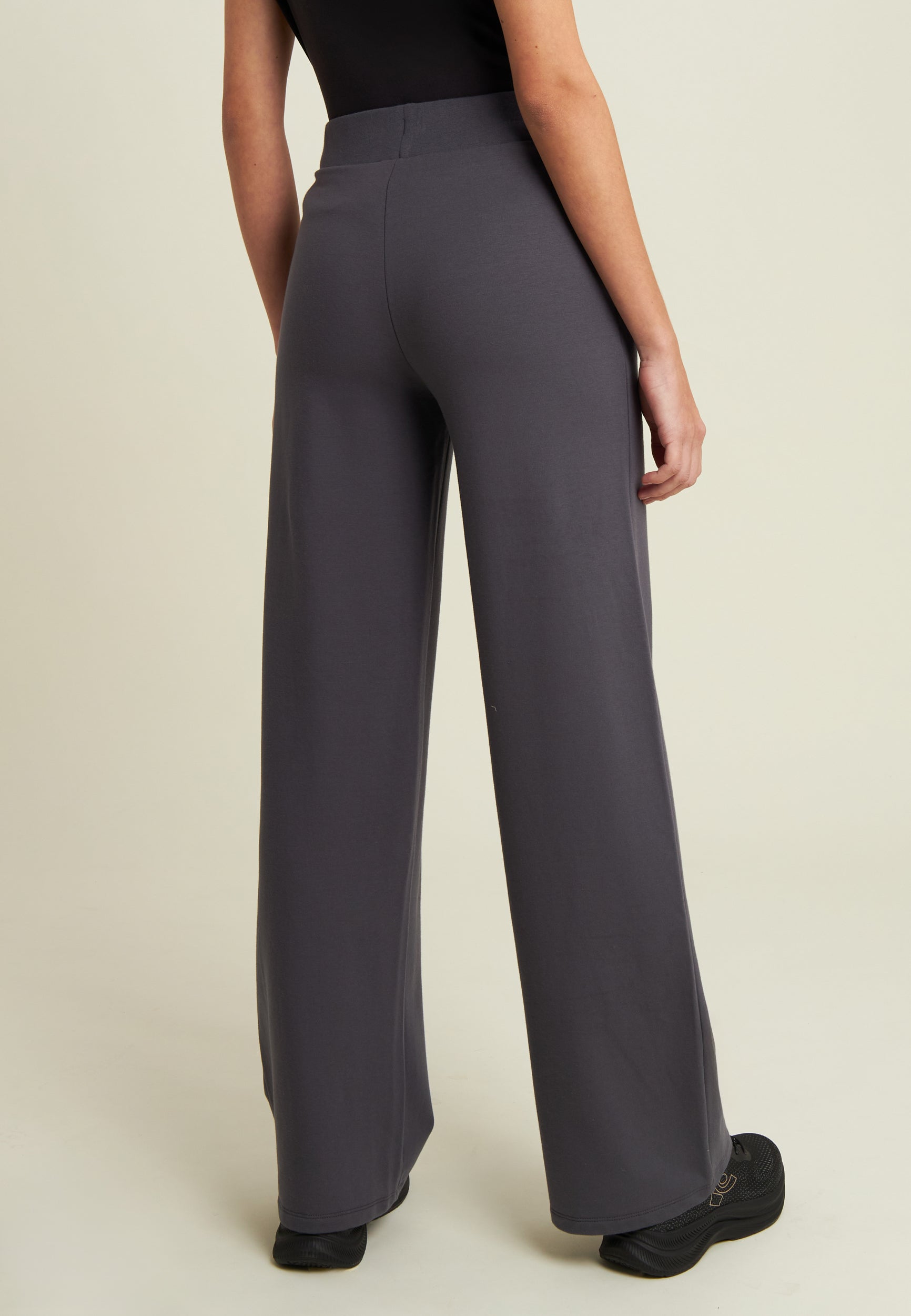 freddy-pantaloni-donna-wide-leg-in-felpa-modal-con-micro-trecce image 3