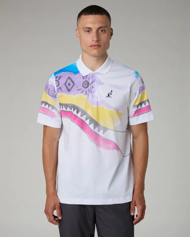 australian-legacy-court-polo-shirt-uomo-all-print-bianco image 1
