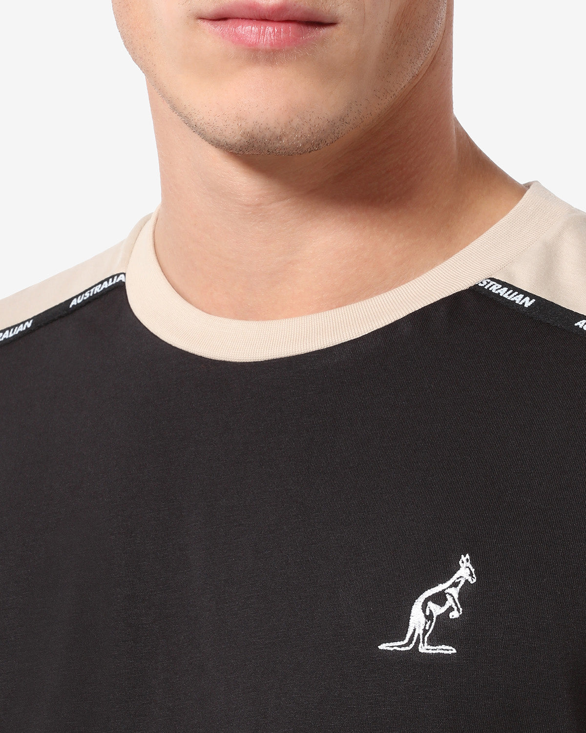 australian-tape-logo-t-shirt-t-shirt-cotone-uomo-sabbia image 4
