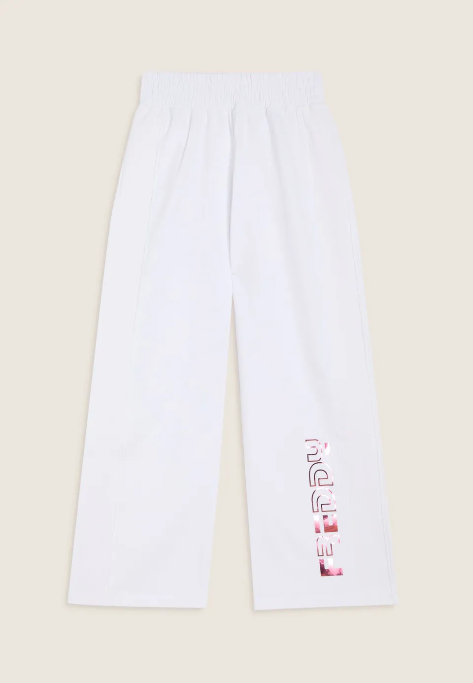 freddy-pantaloni-bambina-wide-leg-cotone-elasticizzato-logo-verticale image 1